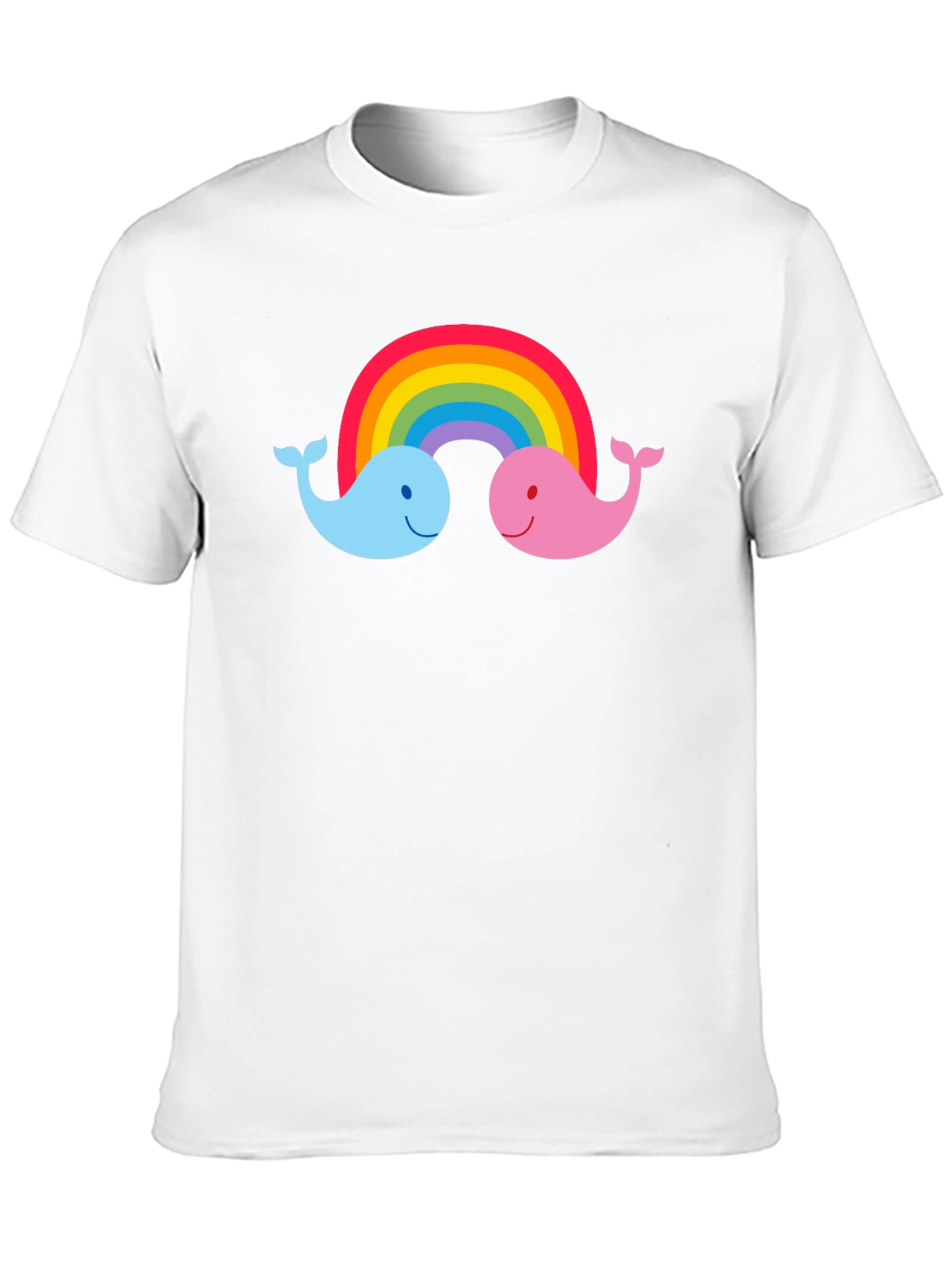 Black Rainbow Whale Graphic Tee - Black Cotton T-Shirt view 10