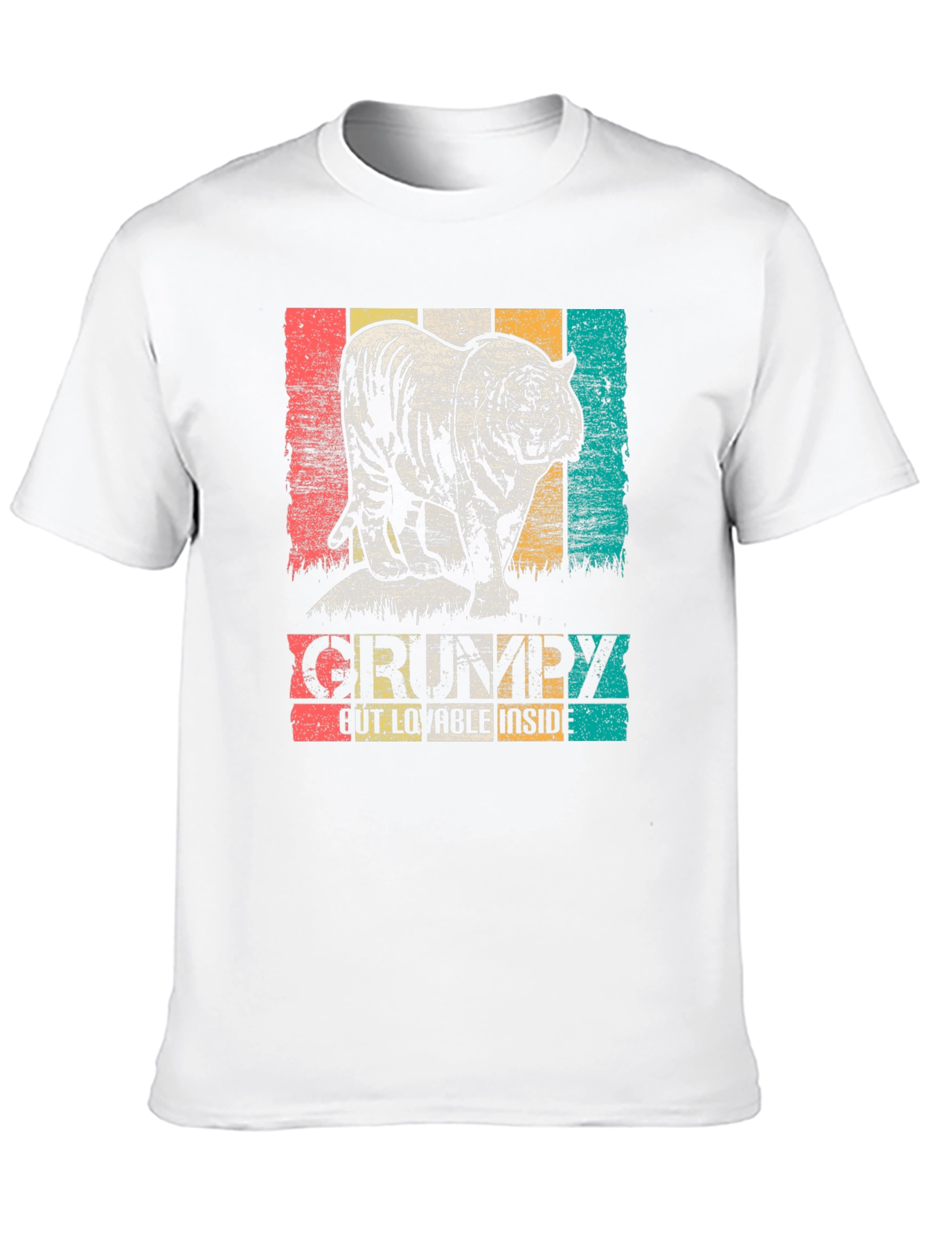 Black Grumpy Tiger Graphic Tee - Black Cotton T-Shirt view 10