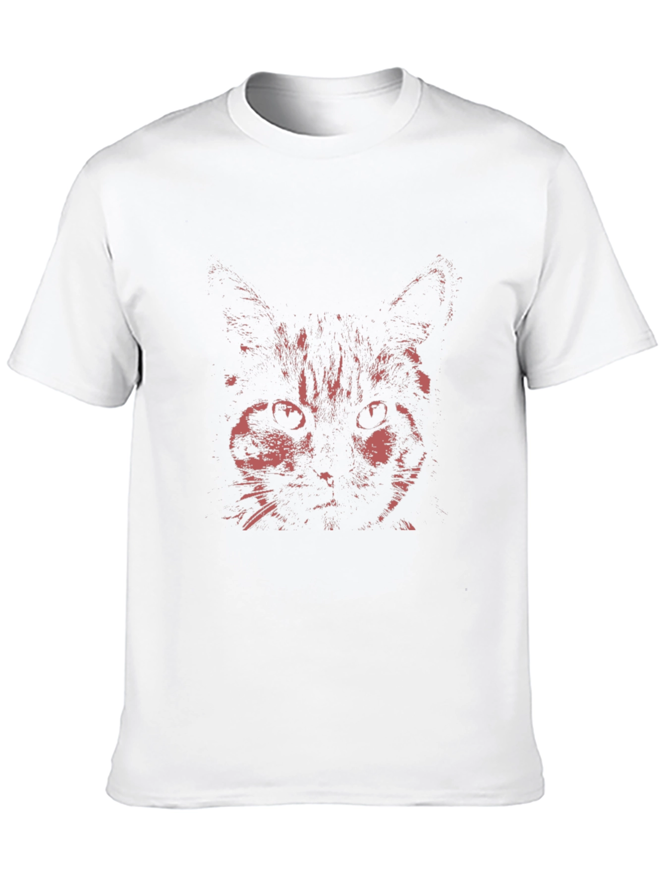 Black Men's Black T-Shirt with Red Cat Graphic view 10