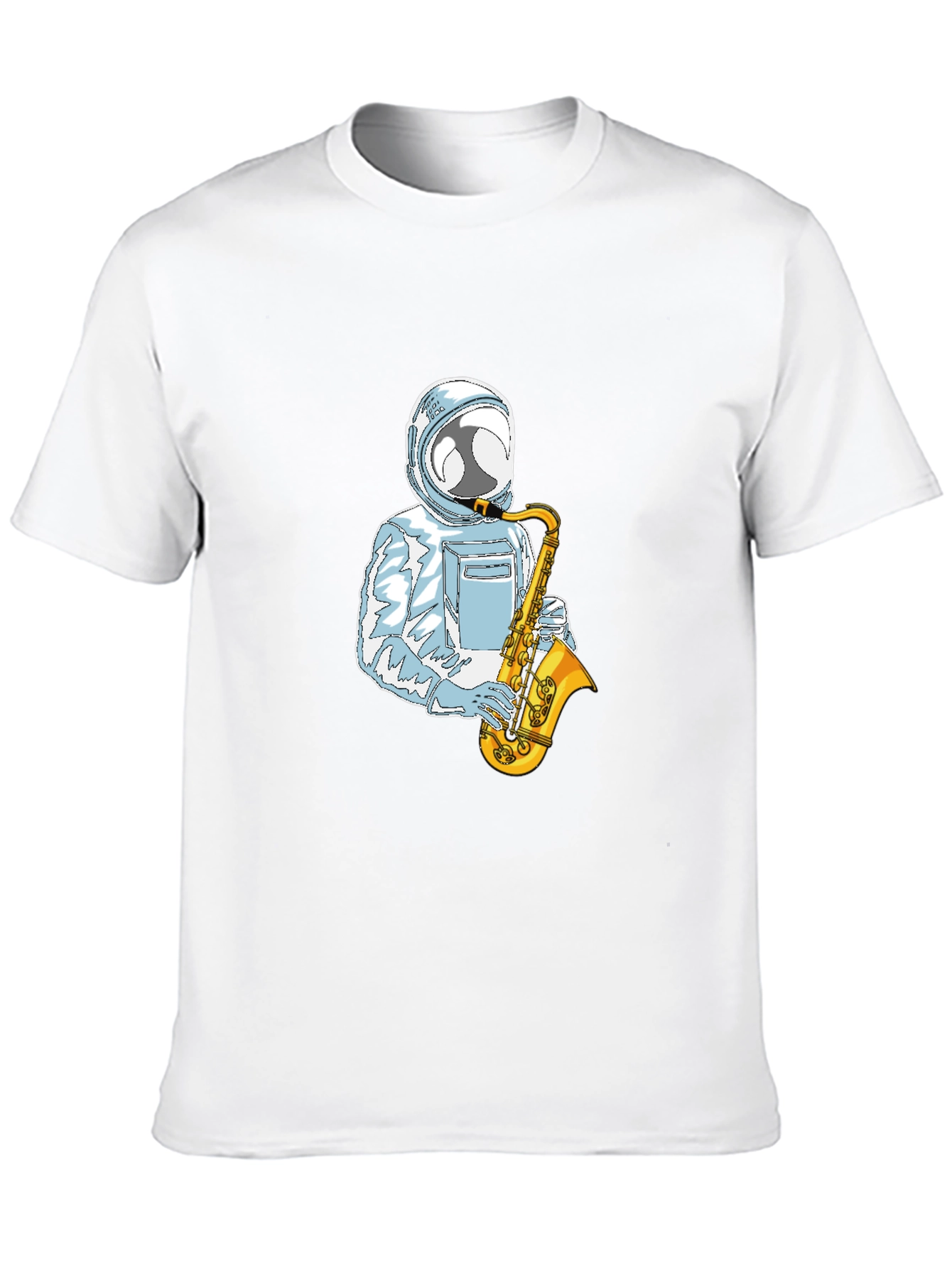 Black Astronaut Sax Player Graphic Tee - Cool & Unique view 10