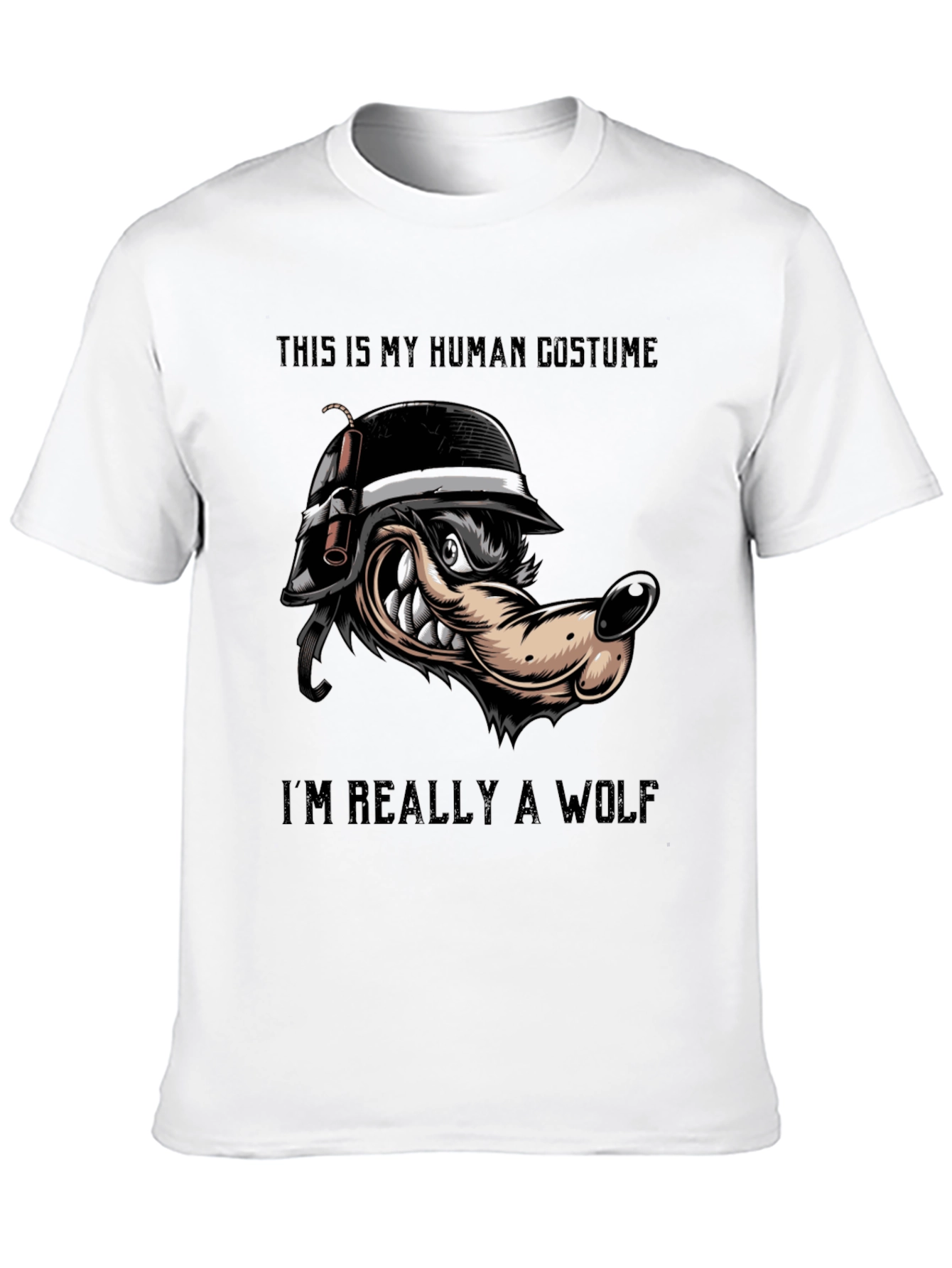 Black Human Costume Wolf T-Shirt view 10