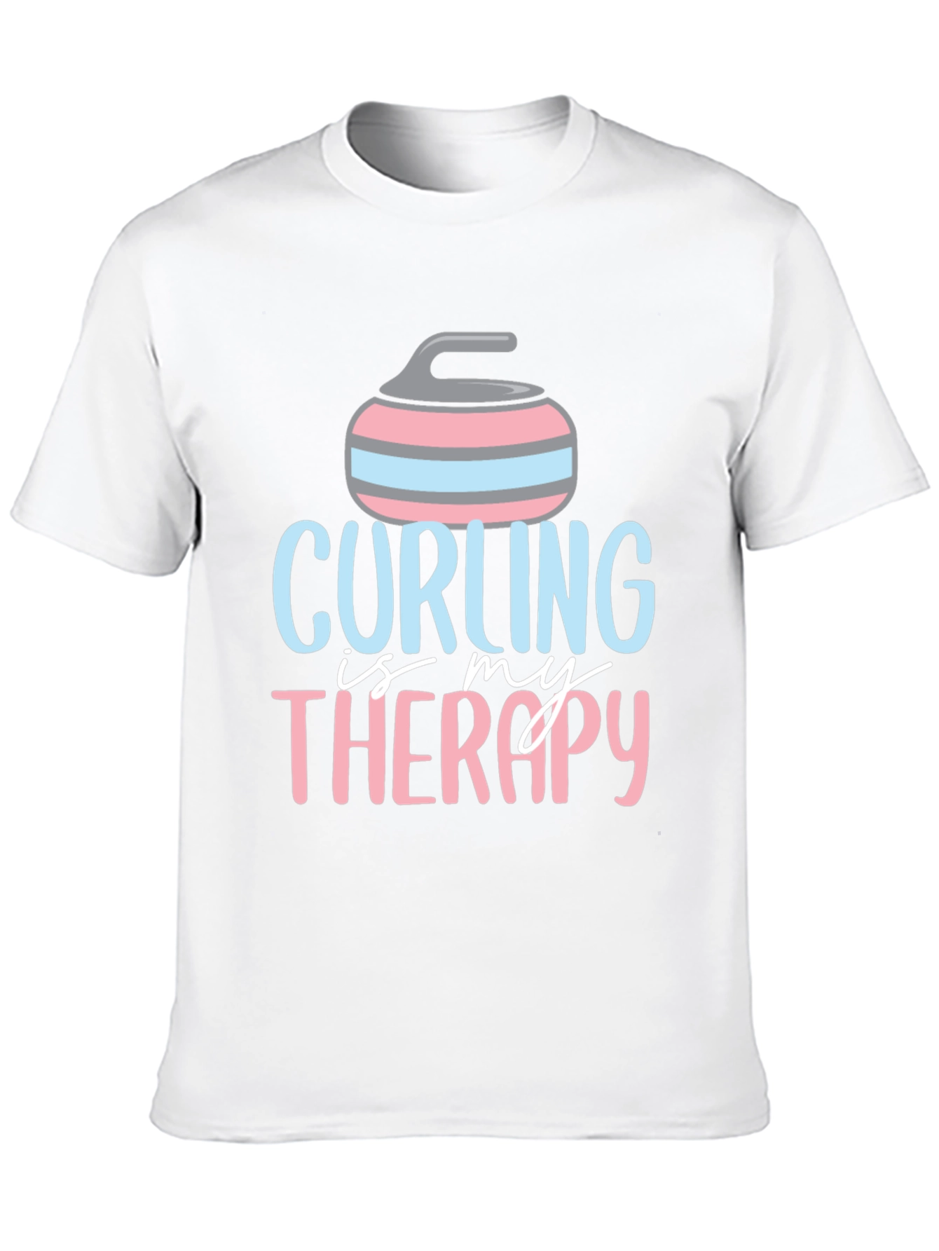 Black Curling Is My Therapy Graphic T-Shirt view 10