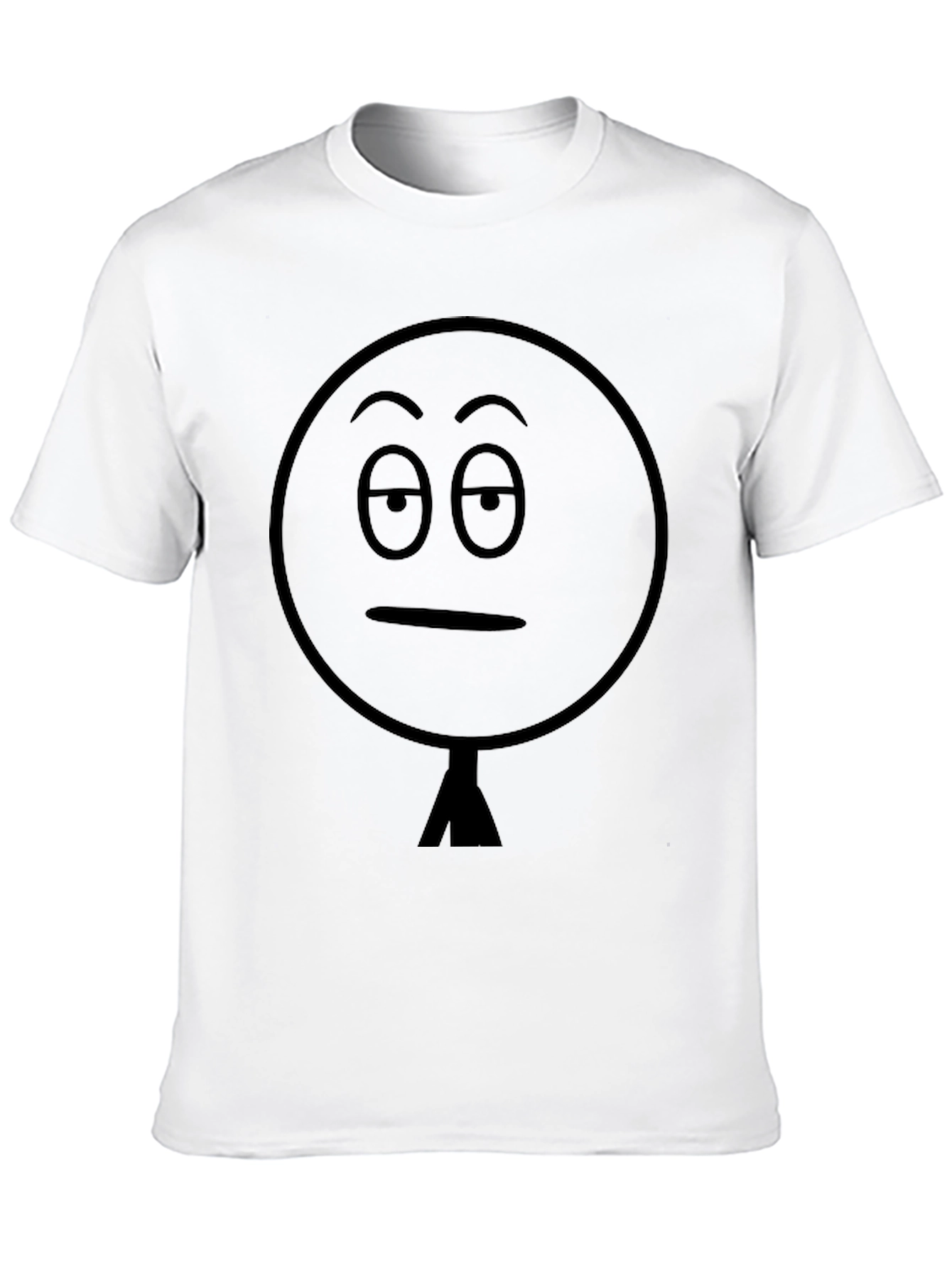 Black Black T-Shirt with Funny Sarcastic Stick Figure Face view 10