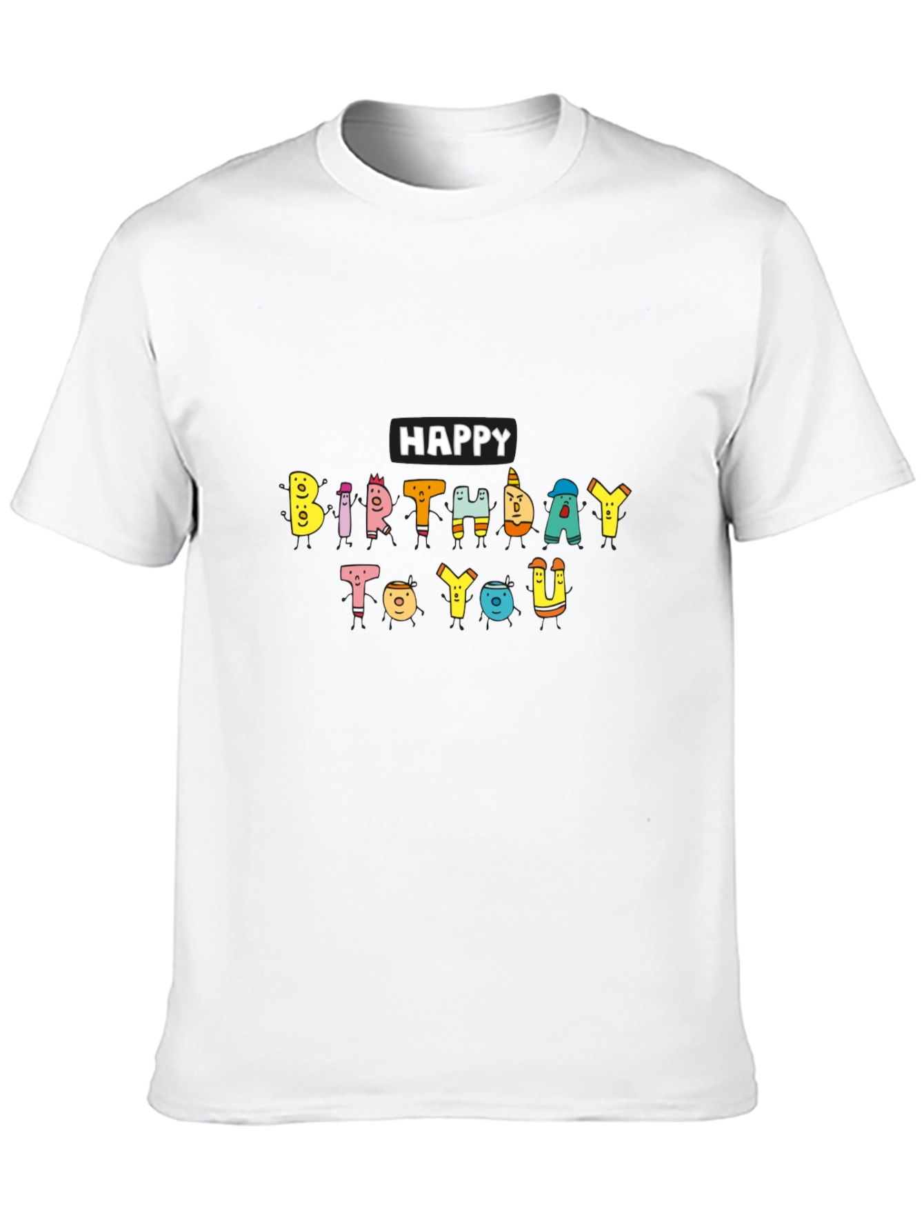 Black Happy Birthday Graphic Tee - Soft Cotton Blend view 10