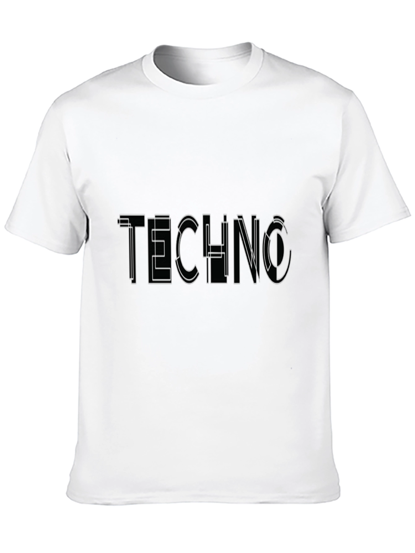 Black Techno Graphic Black T-Shirt view 10