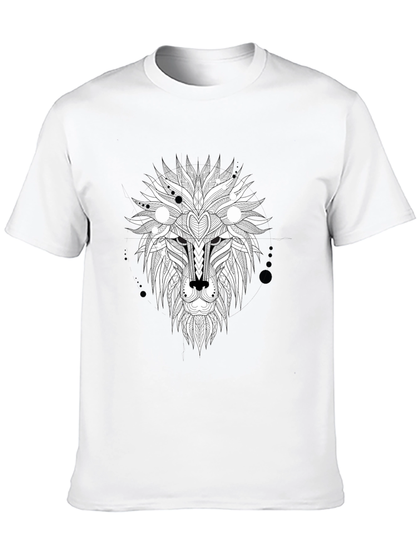 Black Abstract Lion Head Graphic Tee - Black view 10