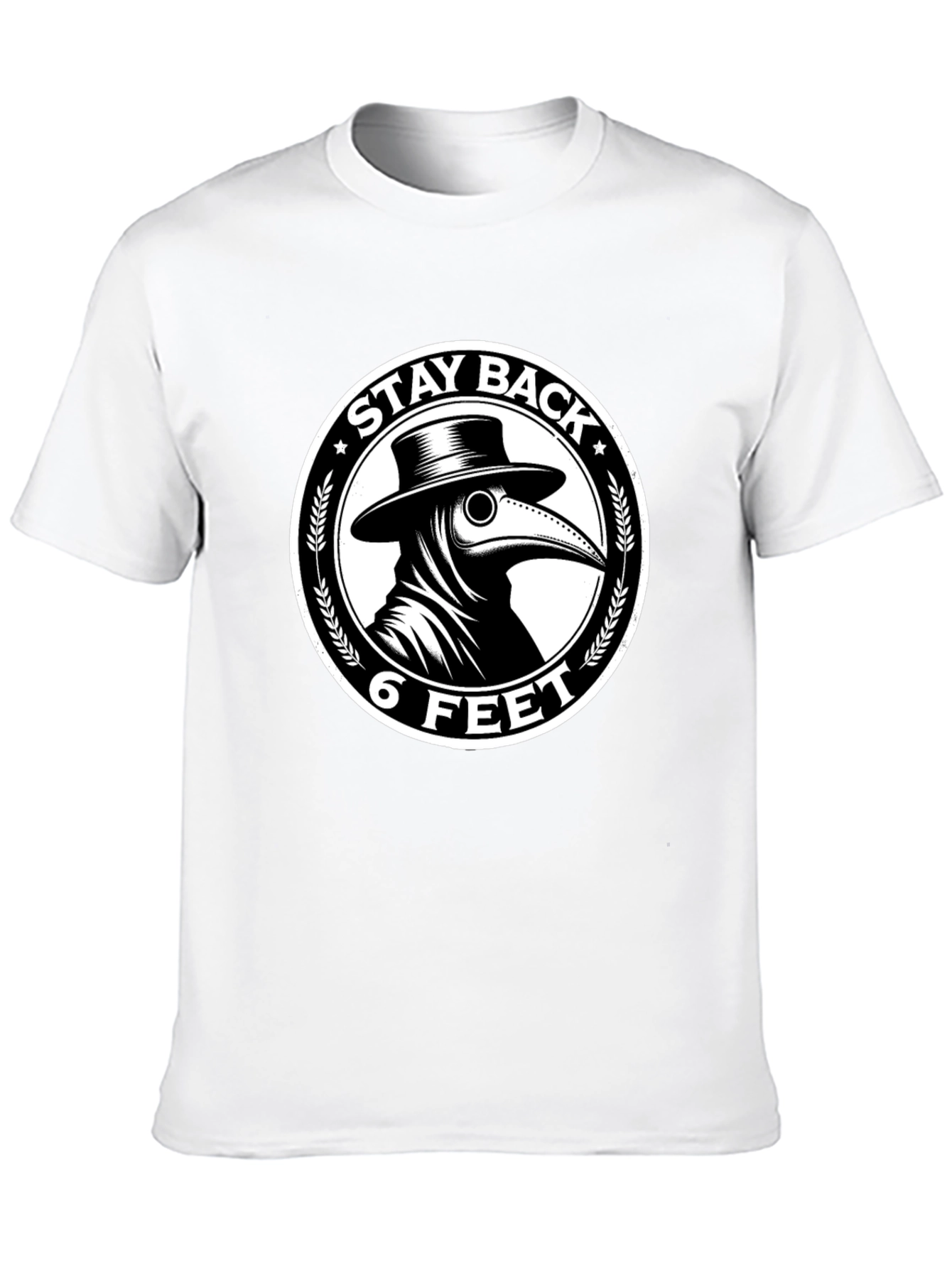 Black Stay Back 6 Feet Plague Doctor T-Shirt view 10