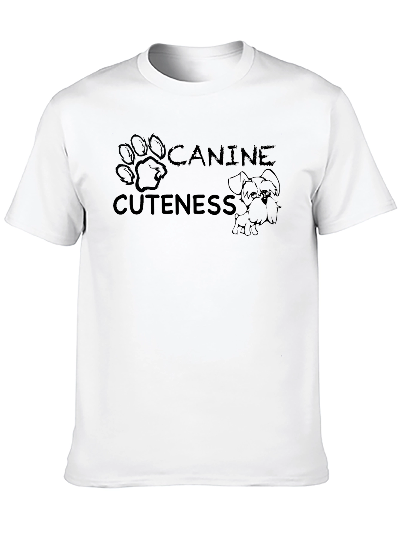 Black Canine Cuteness Graphic Tee - Black Cotton Blend view 10