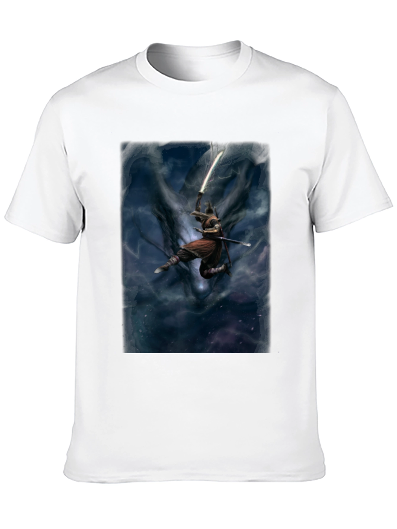 Black Black T-Shirt with Samurai Graphic view 10