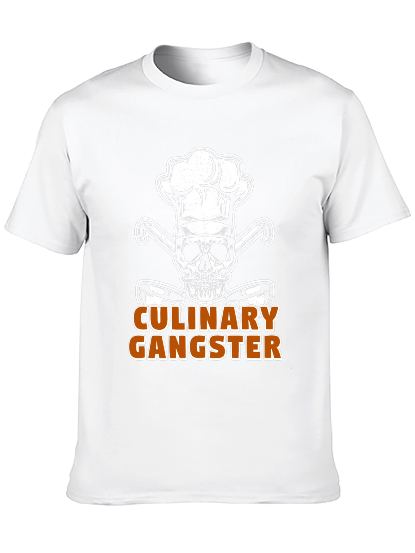 Black Culinary Gangster Chef Skull Graphic T-Shirt view 10