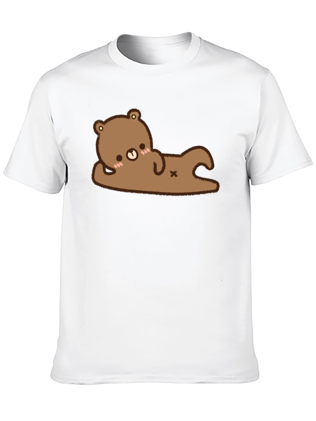 Black Cute Bear Graphic T-Shirt - Black Cotton Tee view 10