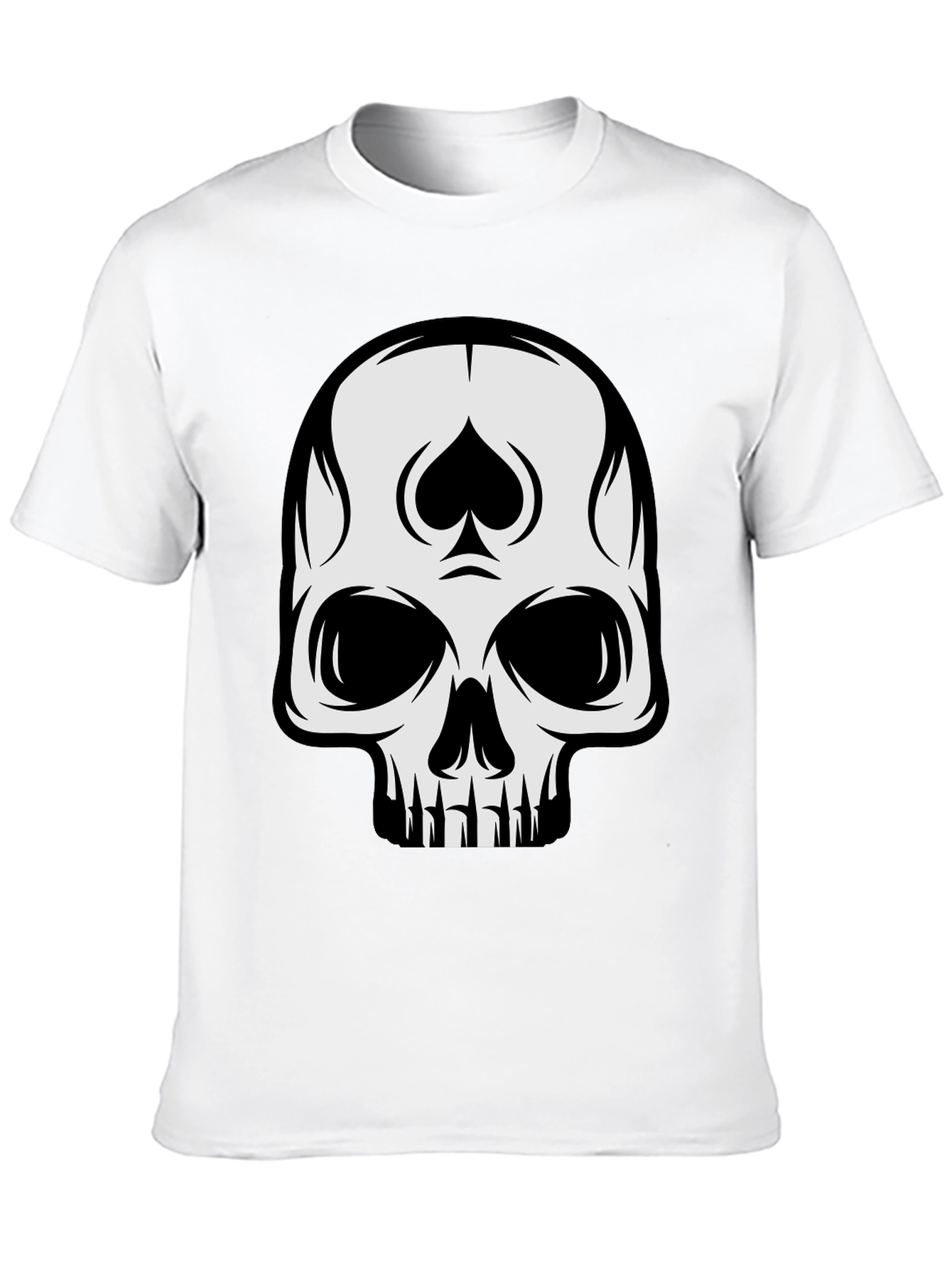 Black Skull Spade Graphic Black T-Shirt view 10
