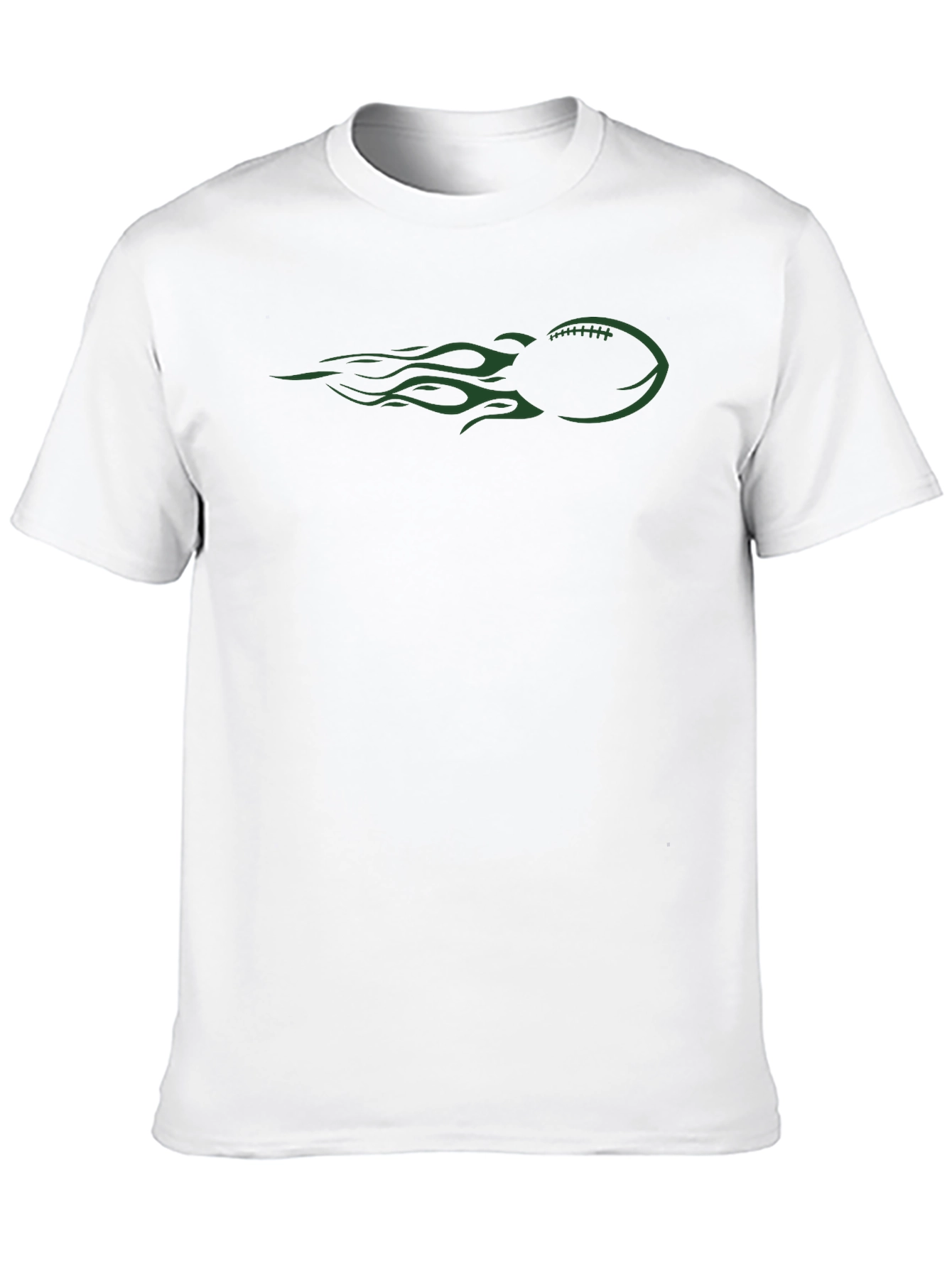 Black Football Flames Graphic Tee - Black Cotton T-Shirt view 10