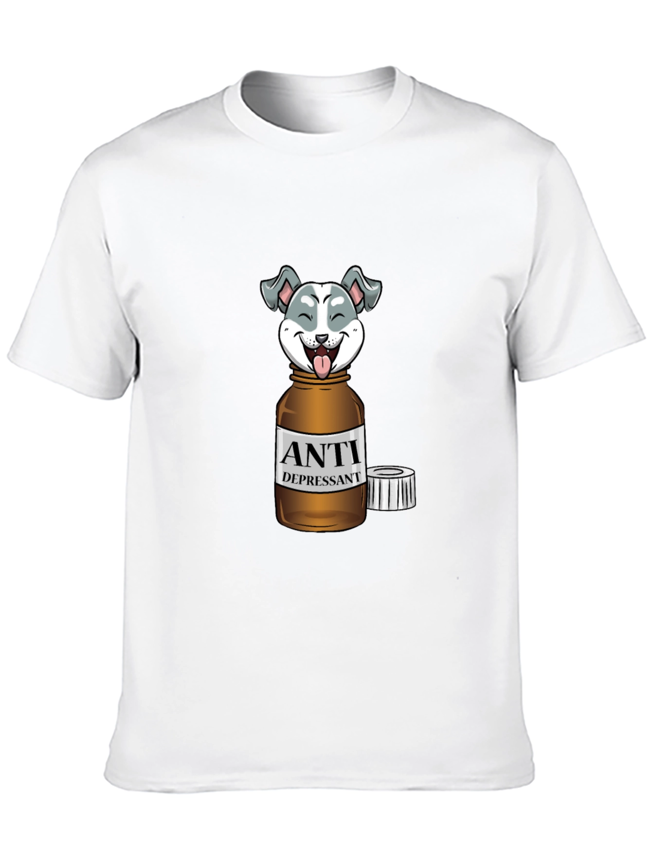 Black Anti Depressant Dog T-Shirt view 10
