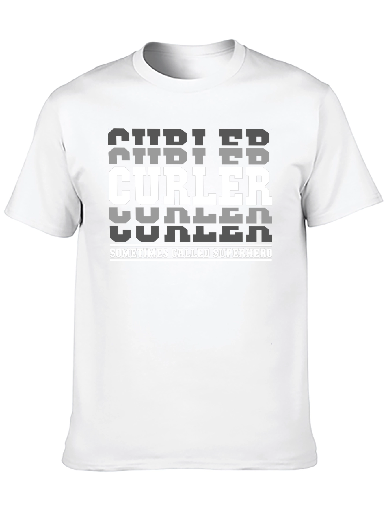 Black Curler Superhero T-Shirt | Black Crewneck Tee view 10