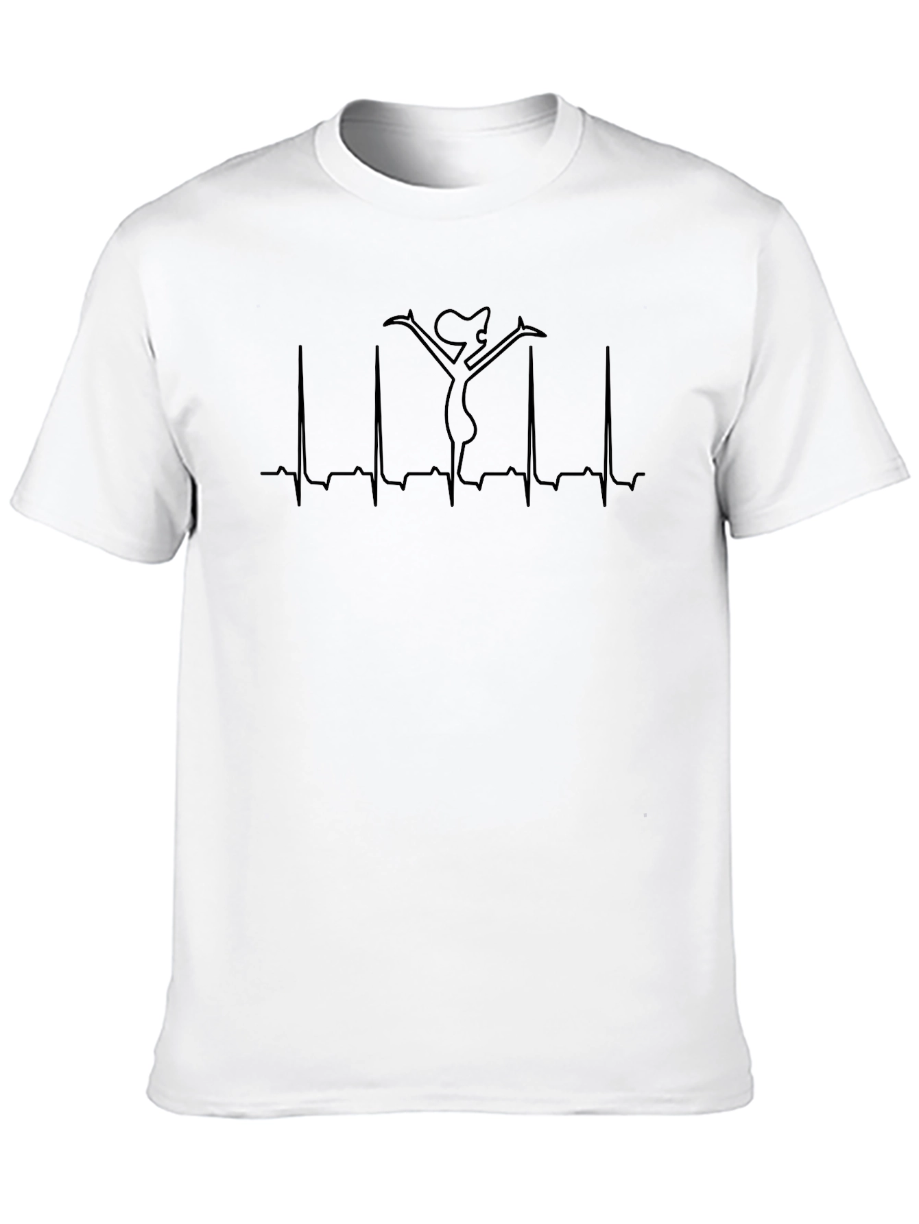 Black Heartbeat Dancer Graphic Tee - Black Crew Neck Shirt view 10
