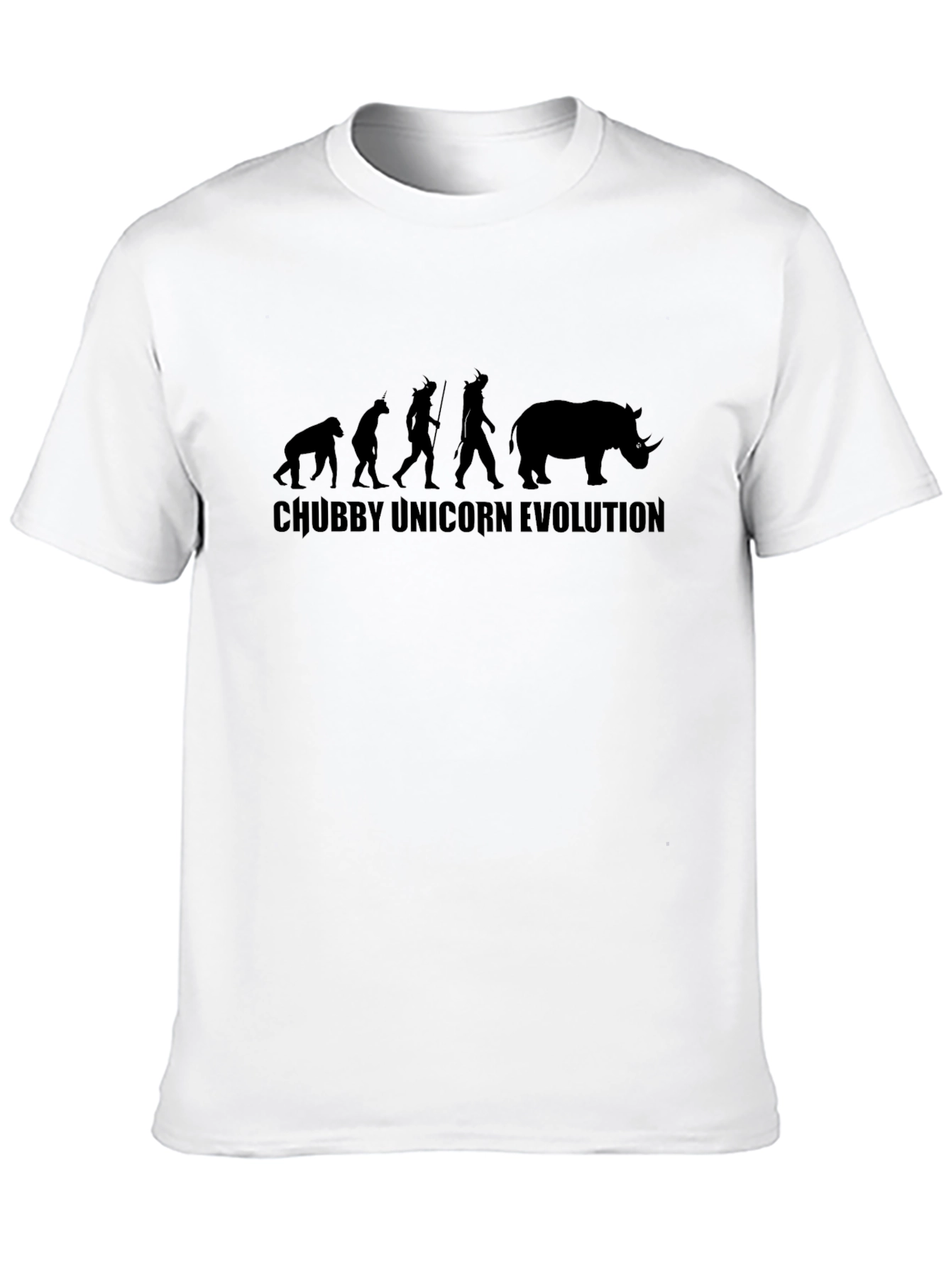 Black Chubby Unicorn Evolution Black T-Shirt view 10