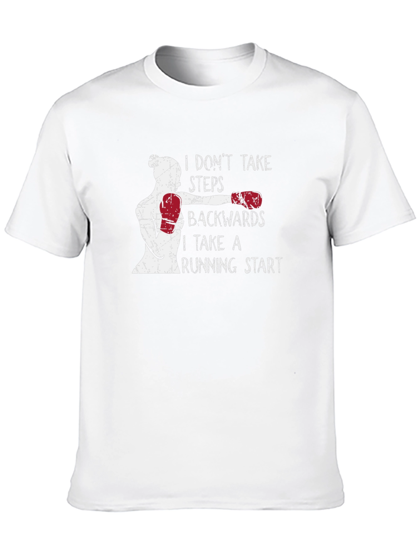 Black Motivational Boxing T-Shirt: I Don't Take Steps Backwards view 10