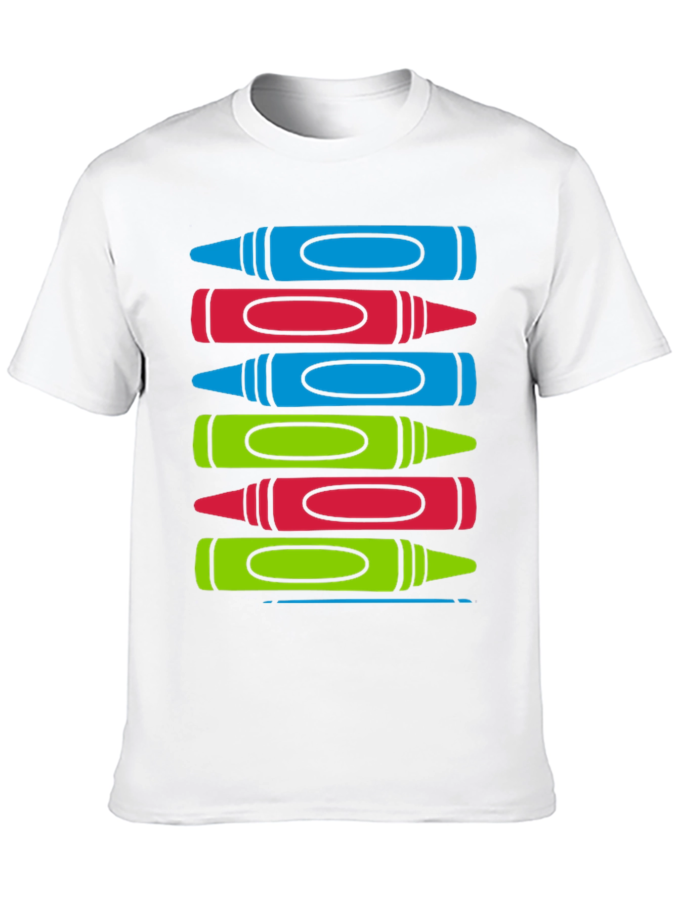 Black Colorful Crayon Stack Graphic Tee view 10