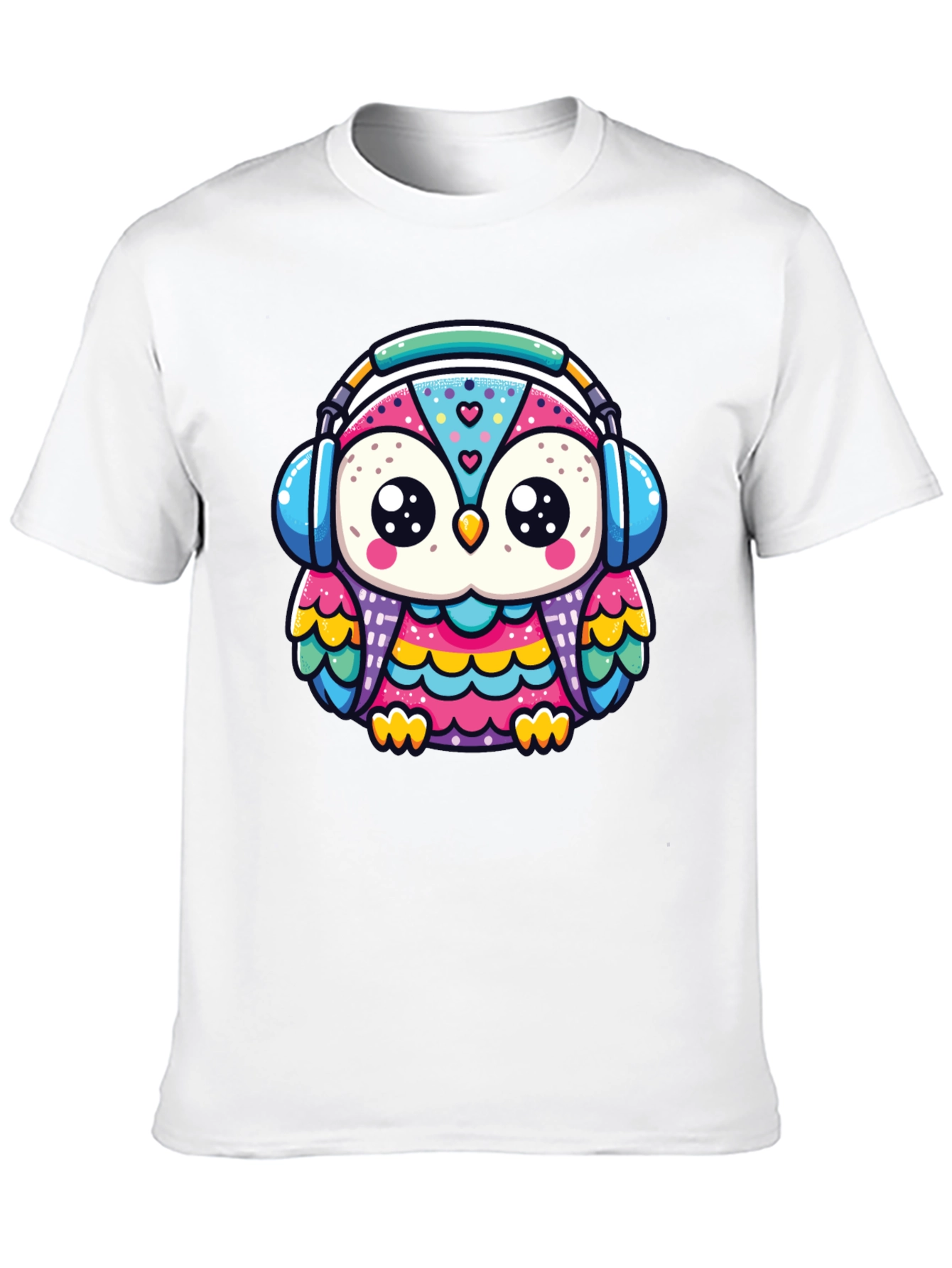 Black Owl Headphone Graphic Tee - Black view 10
