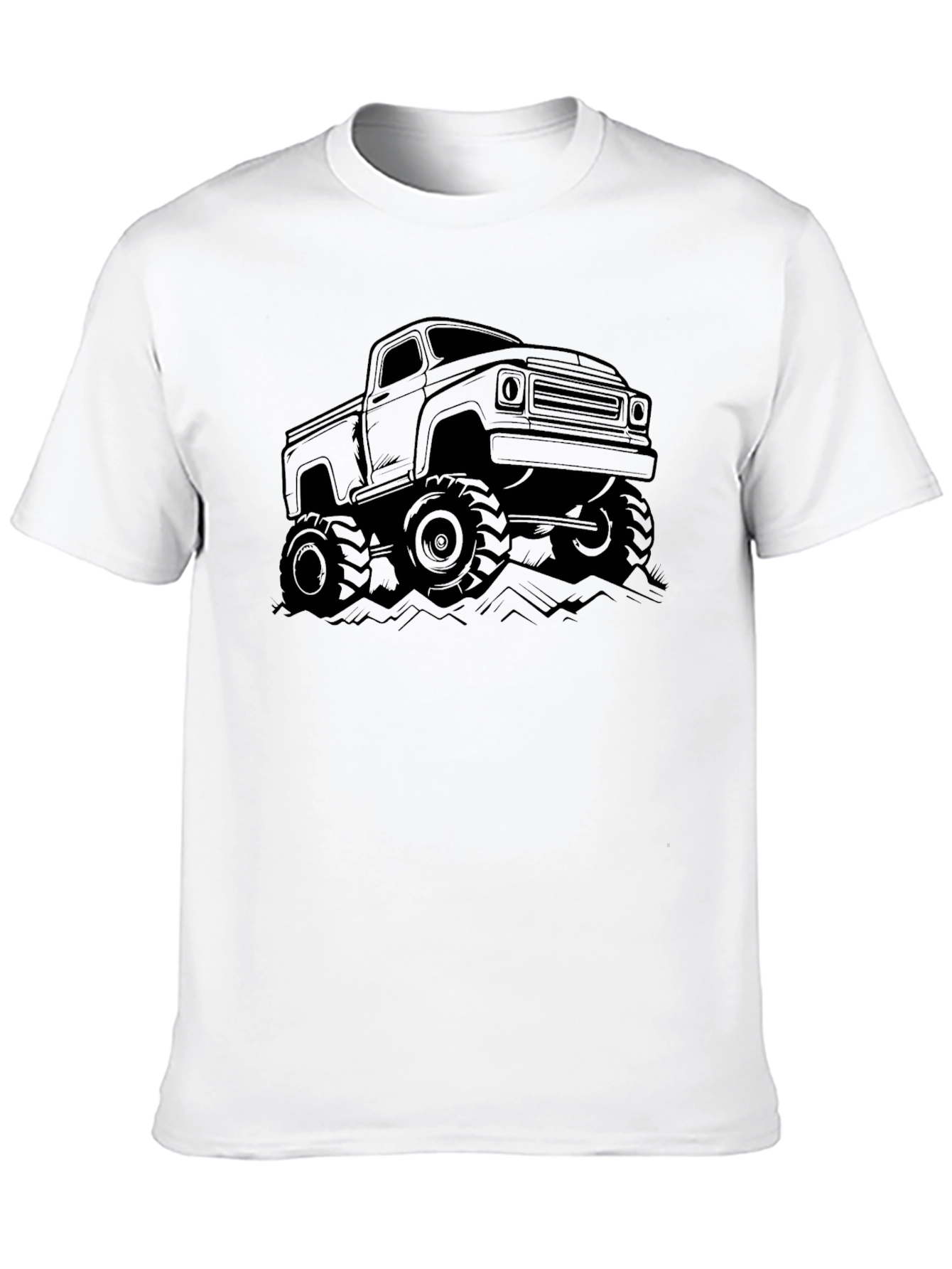 Black Monster Truck Graphic Tee - Black Cotton Blend view 10