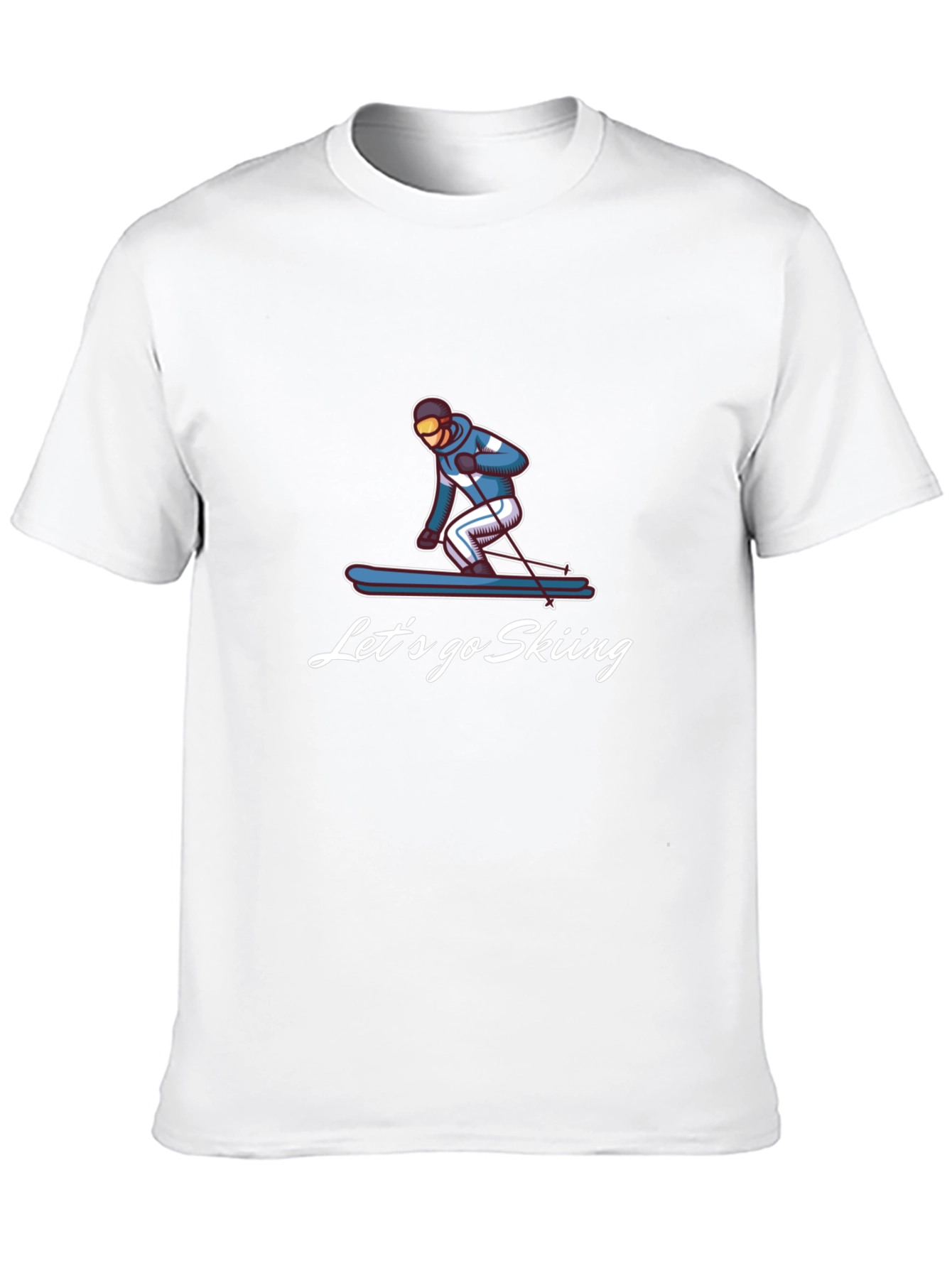 Black Let's Go Skiing Graphic Tee view 10