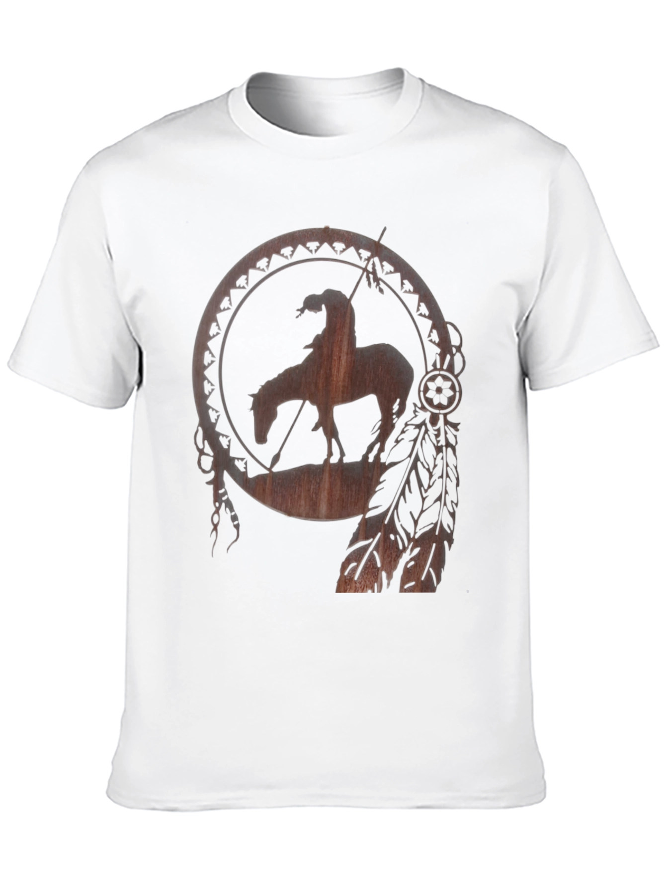 Black Native American Horse Dreamcatcher Graphic Tee view 10