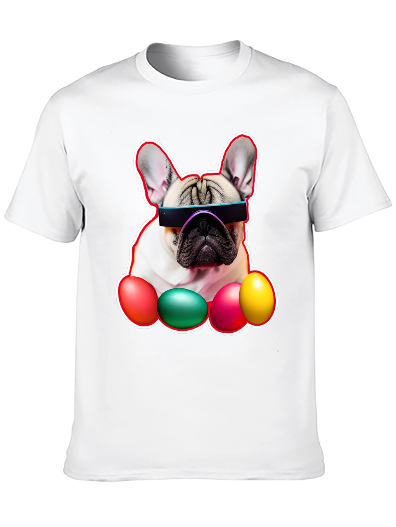 Camiseta Bulldog Francés con Huevos de Pascua