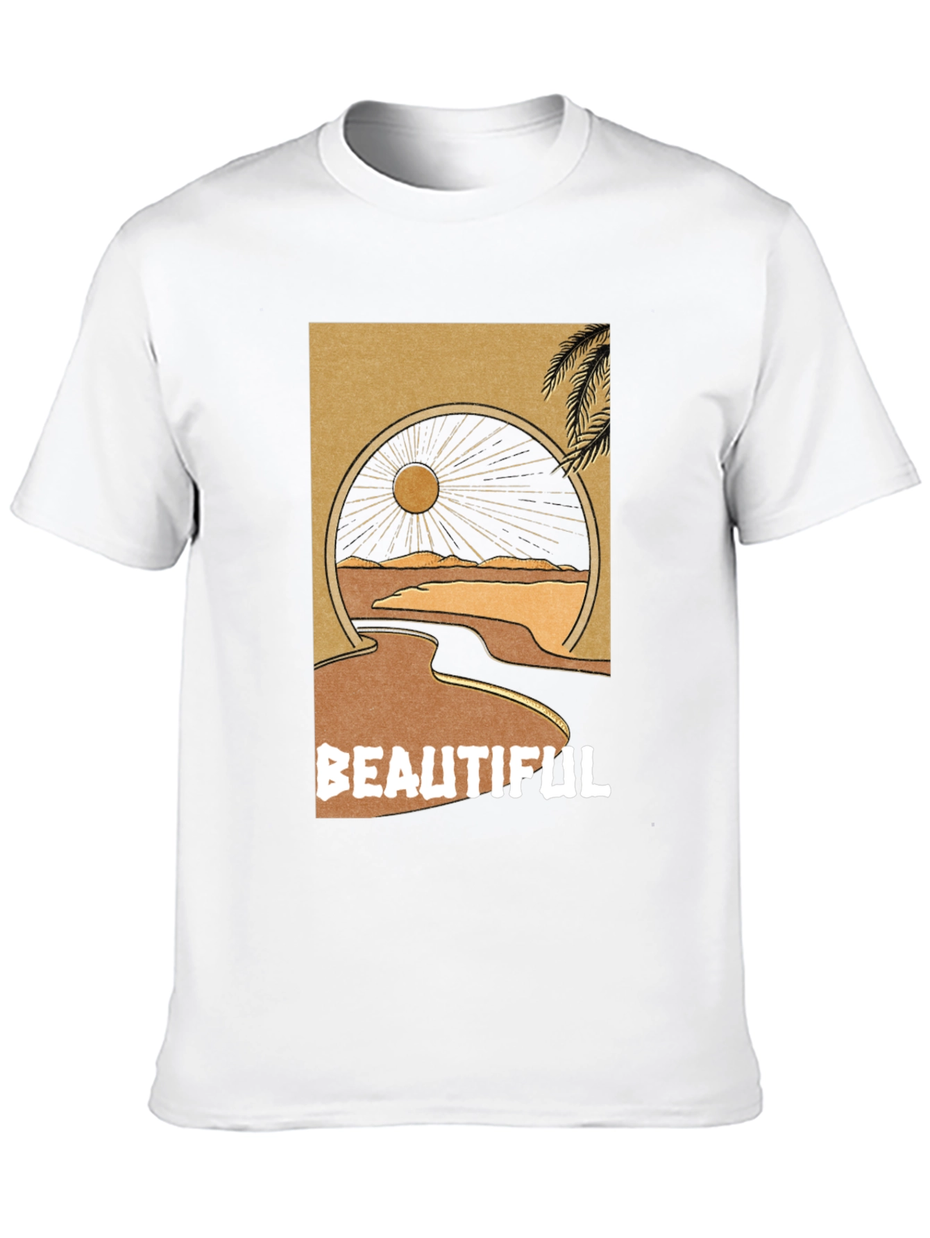 Black Beautiful Desert Graphic Tee - Men's Black T-Shirt view 10