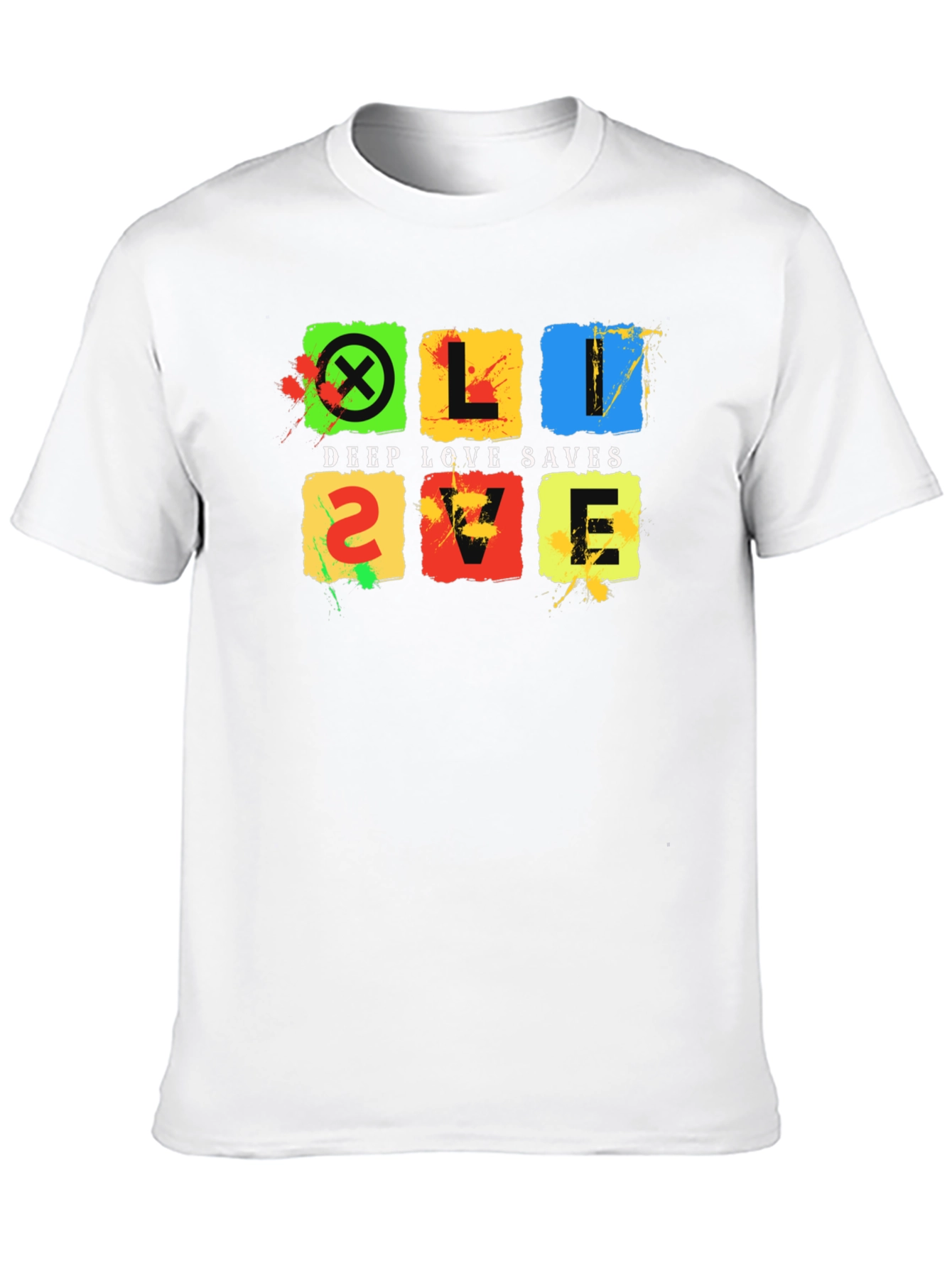 Black Deep Love Saves Black T-Shirt - Colorful Graphic Design view 10