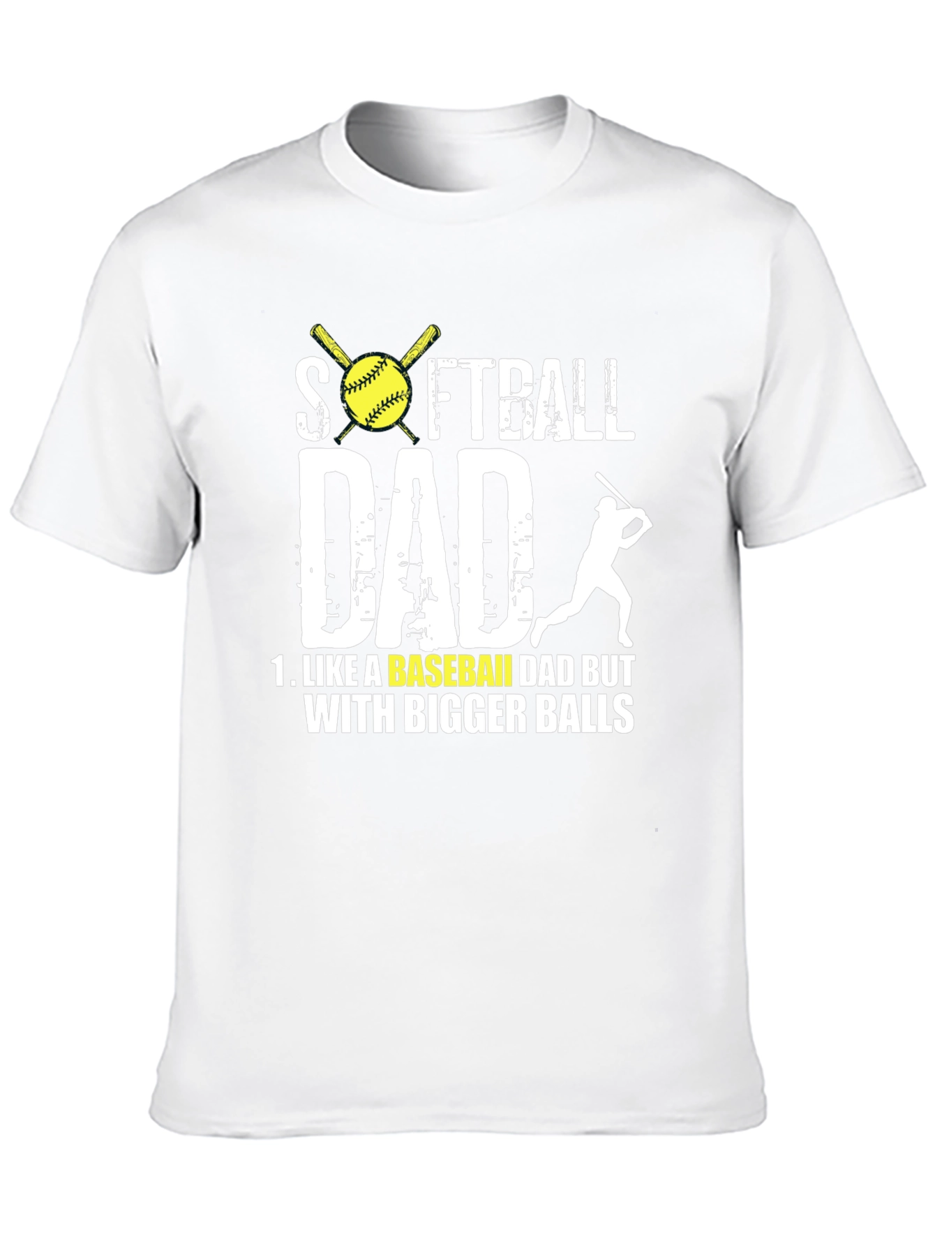 Black Softball Dad T-Shirt - Bigger Balls Tee view 10