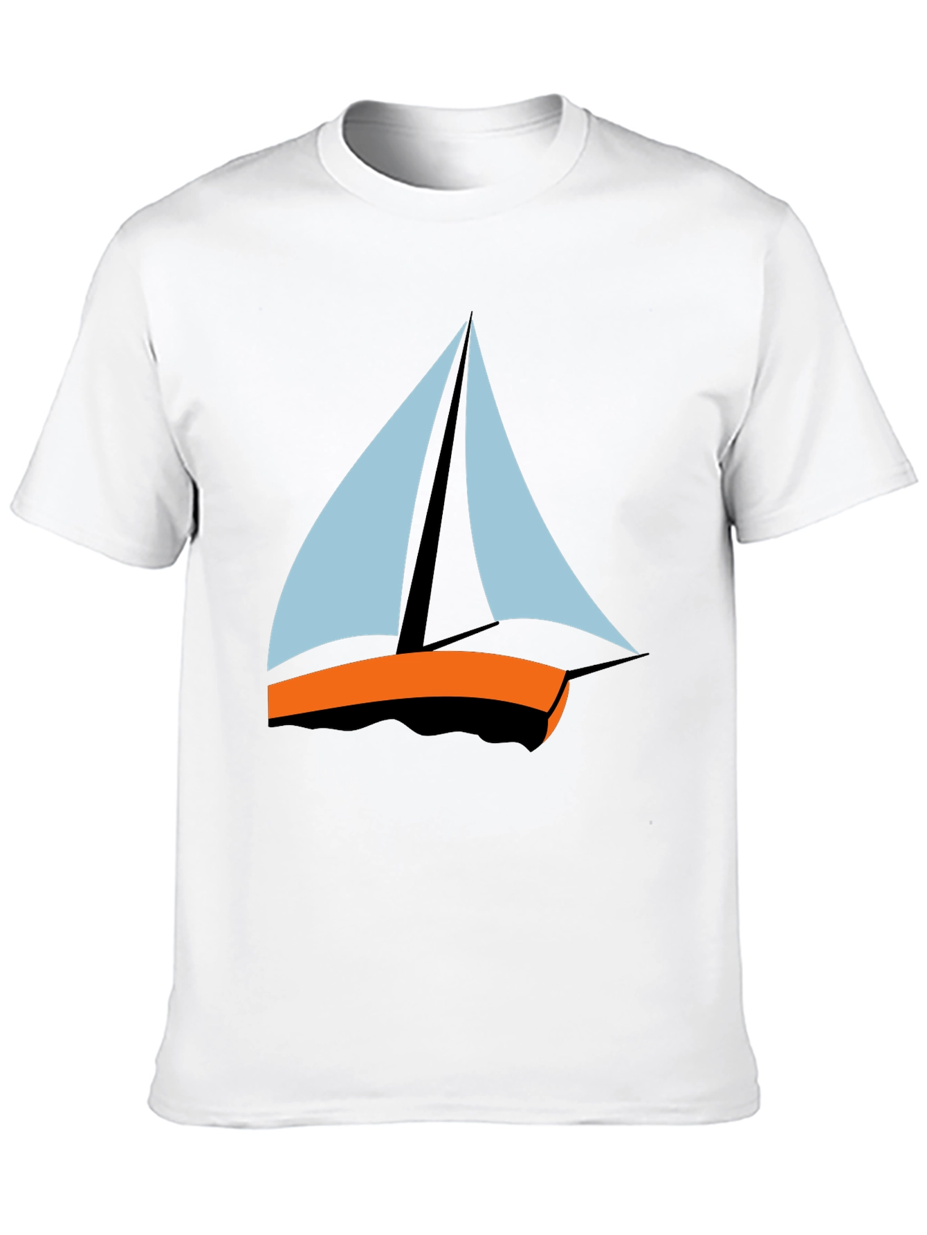 Black Men's Black T-Shirt - Sailboat Graphic Tee view 10
