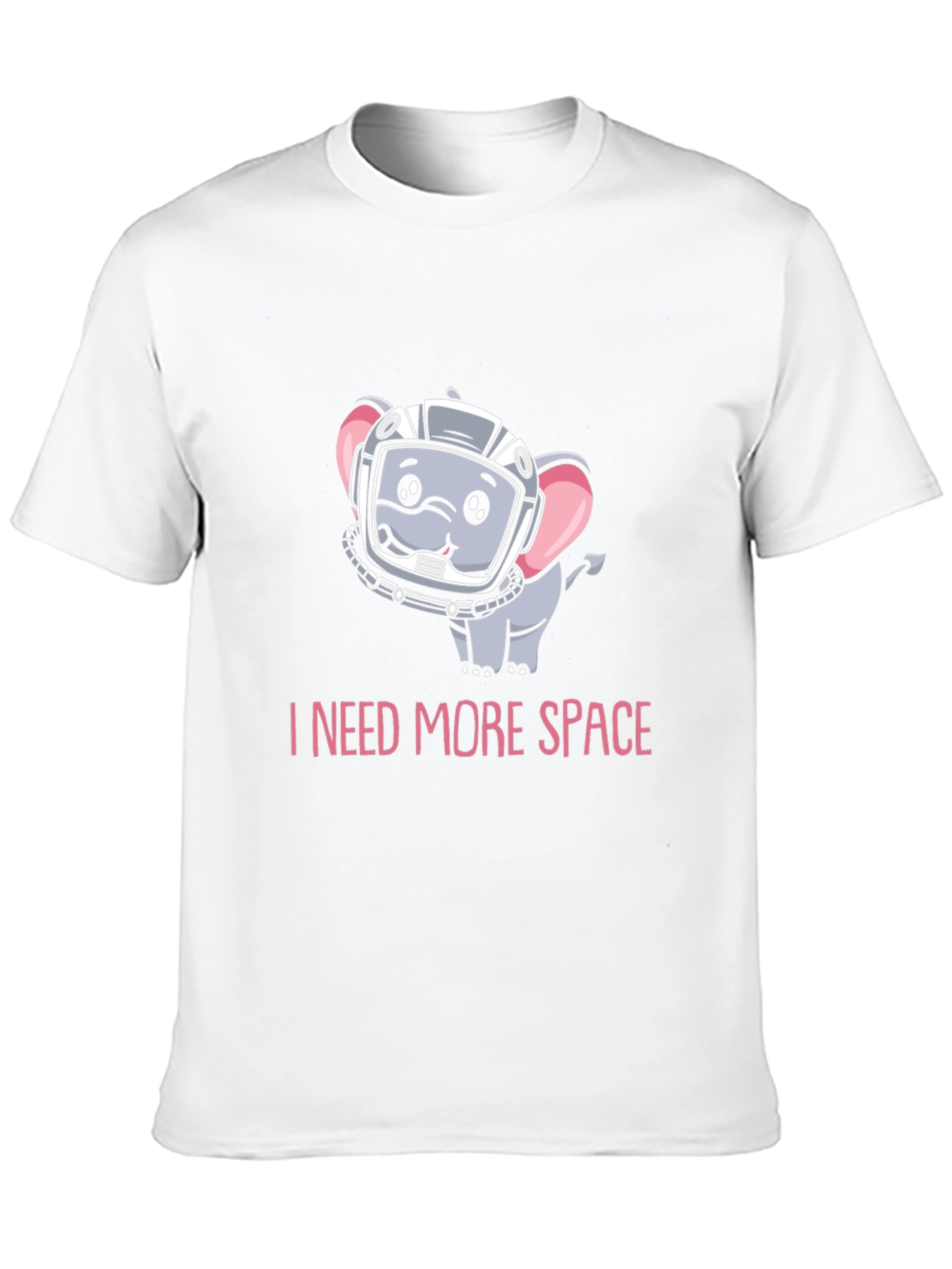 Black I Need More Space T-Shirt: Cute Astronaut Elephant Design view 10