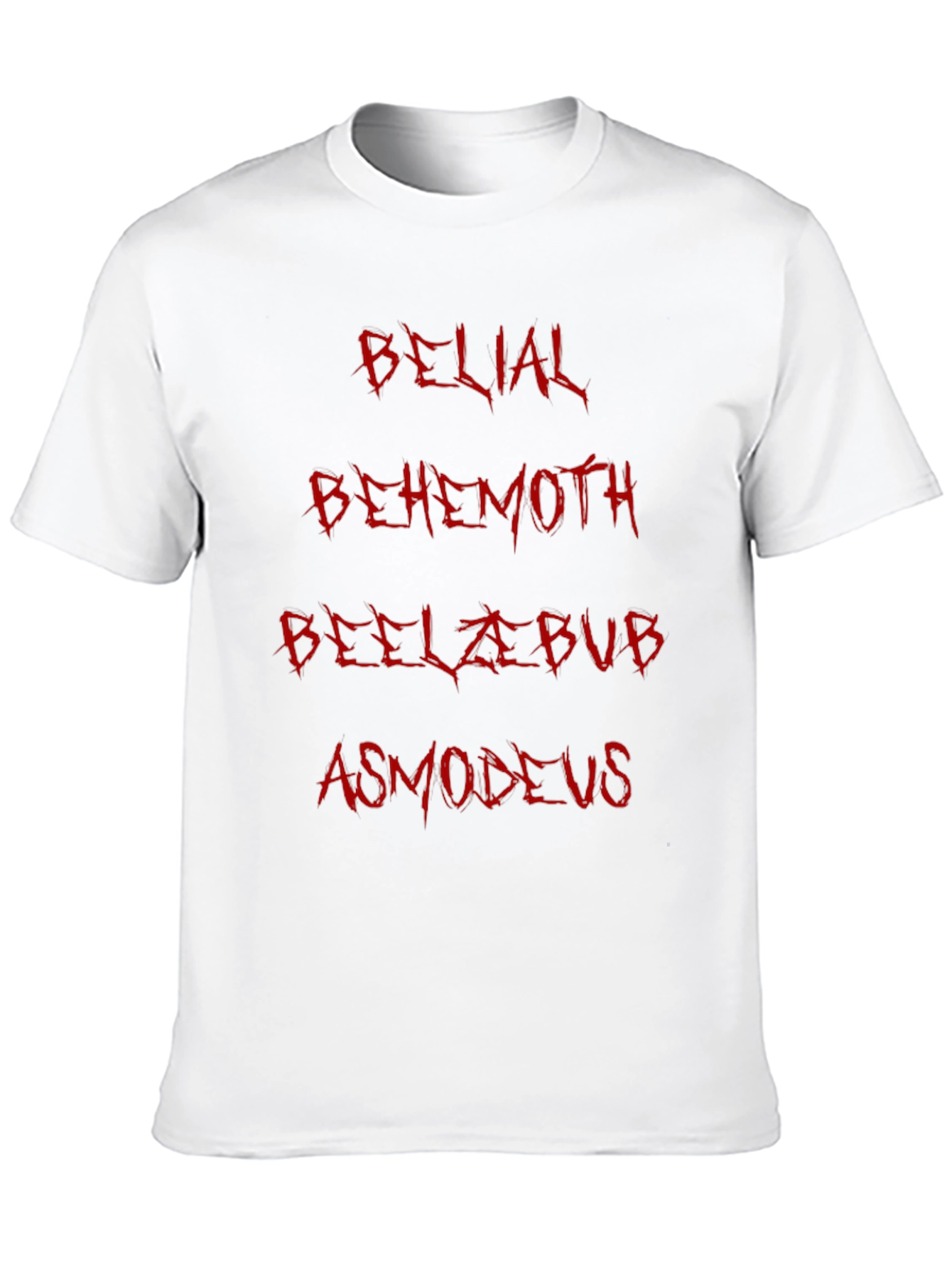 Black Demonic Names Tee - Belial, Behemoth, Beelzebub, Asmodeus view 10