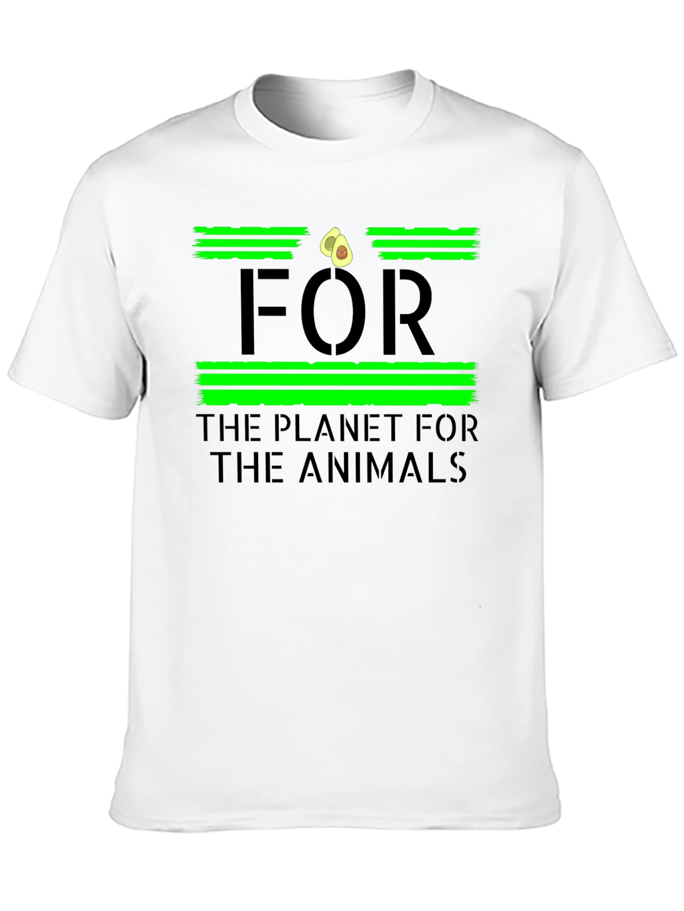 Black Vegan Avocado T-Shirt - For the Planet, For the Animals Tee view 10