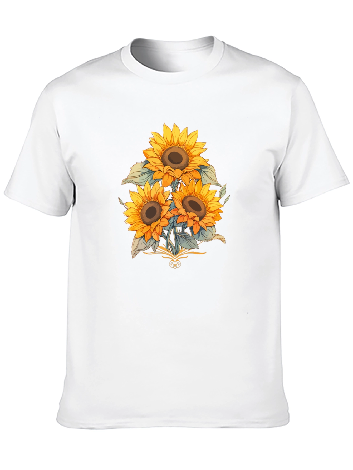 Black Sunflower Graphic Print Black T-Shirt view 10