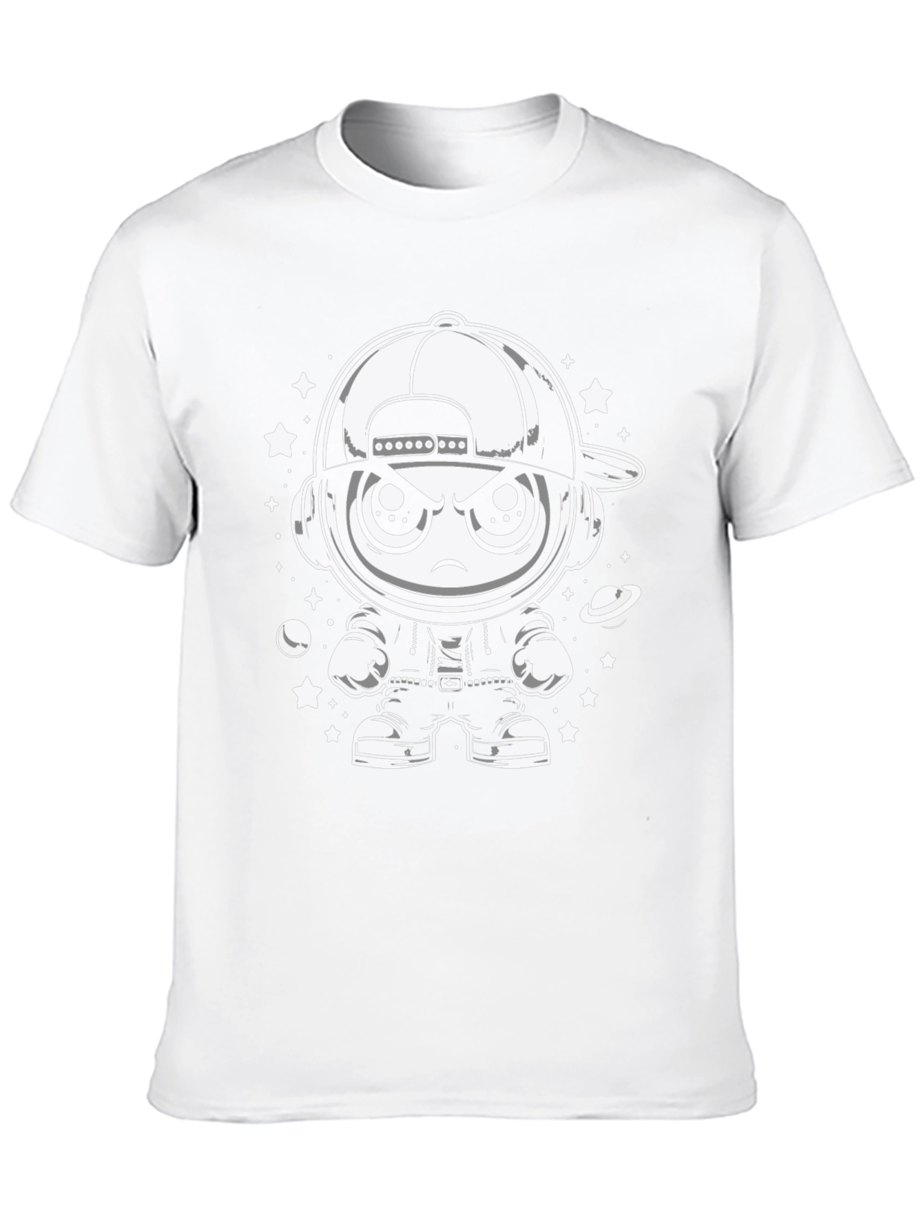 Black Cool Cartoon Character Graphic Tee view 10