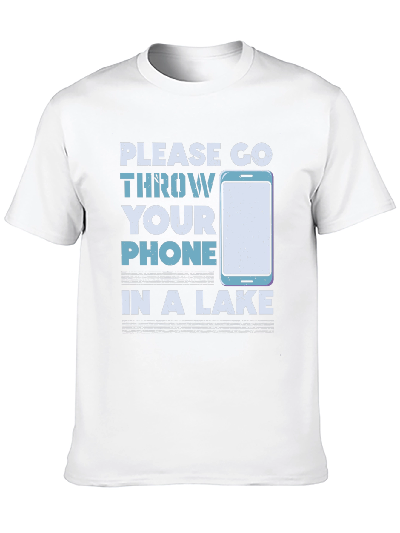 Black Humorous "Throw Your Phone in a Lake" Graphic Tee view 10
