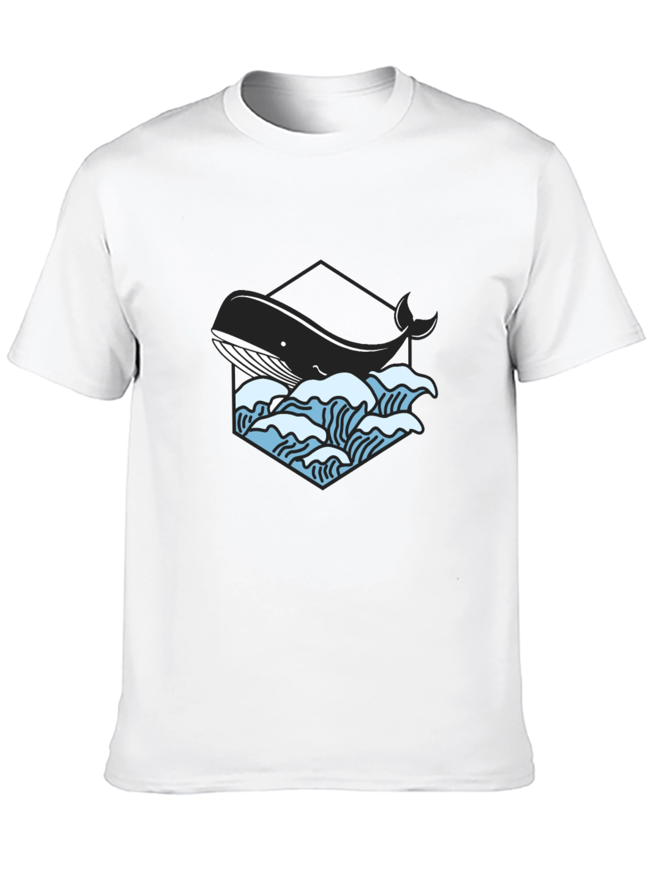 Black Whale Graphic Tee - Cool Ocean Design view 10