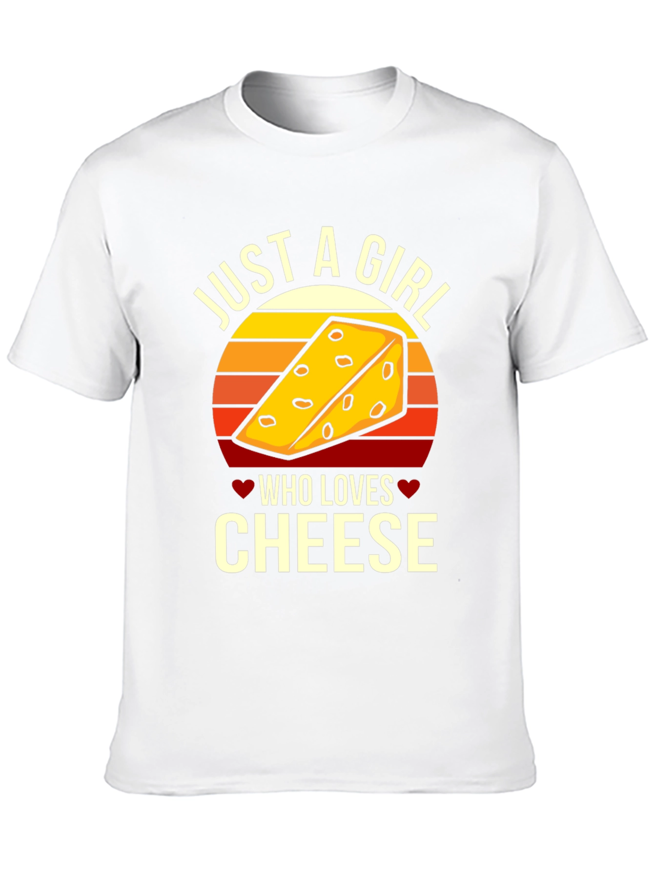 Black Just A Girl Who Loves Cheese Graphic T-Shirt view 10