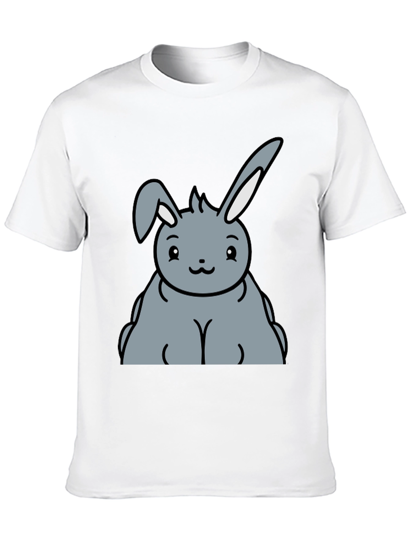 Black Cute Cartoon Bunny Graphic T-Shirt view 10