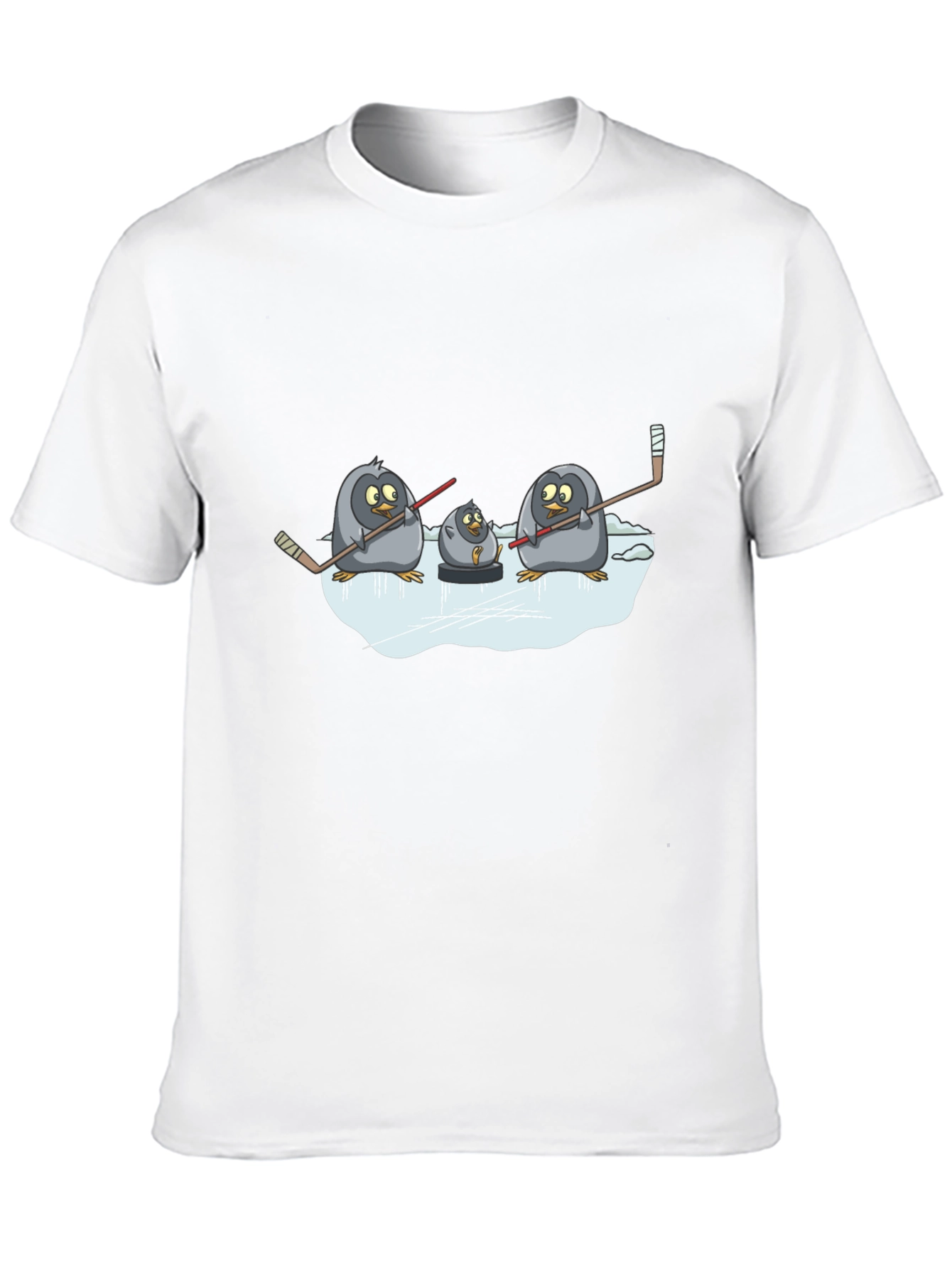Black Penguin Hockey T-Shirt - Black Cotton Tee view 10