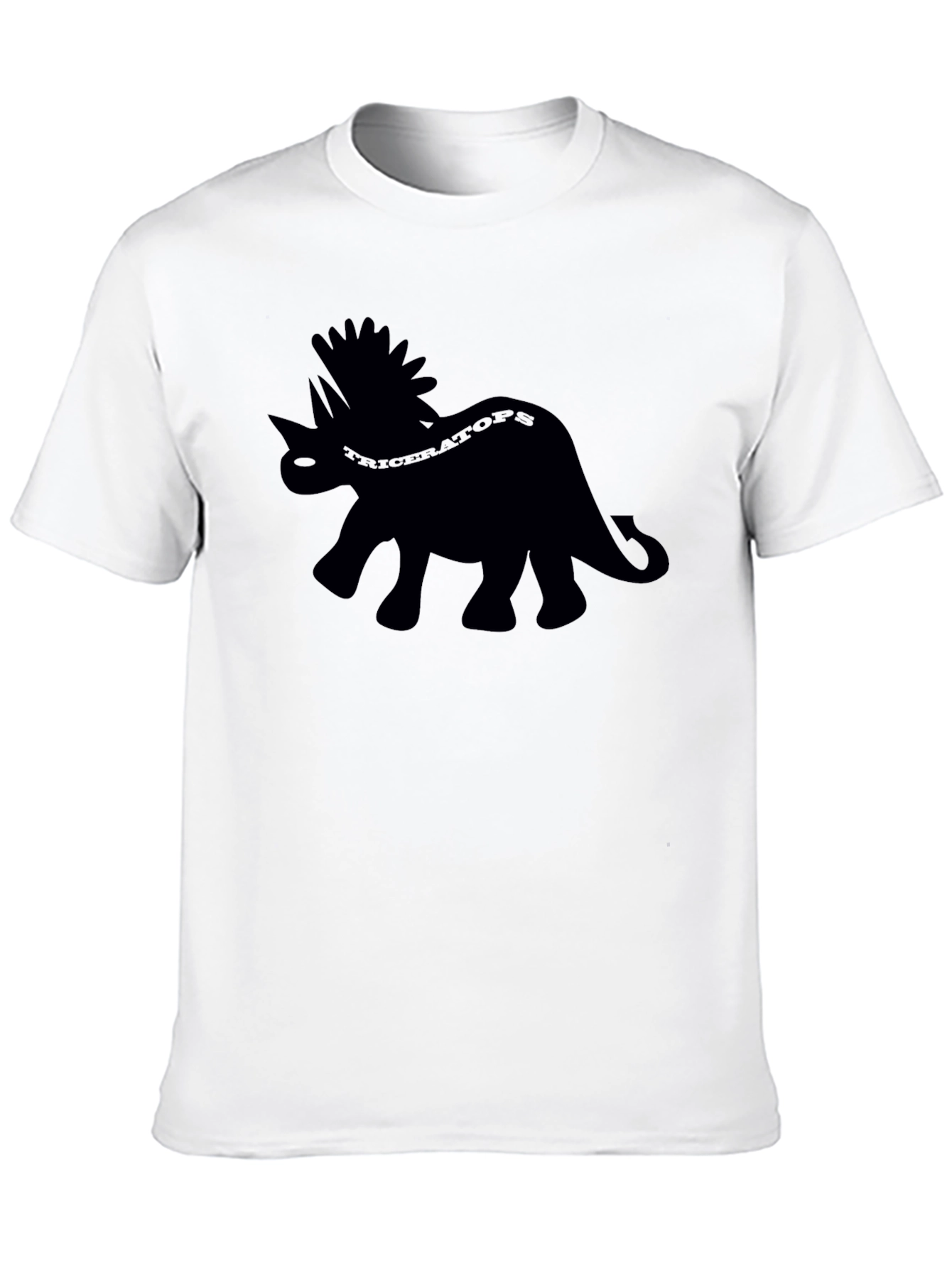 Black Triceratops Dinosaur Graphic Tee - Black view 10