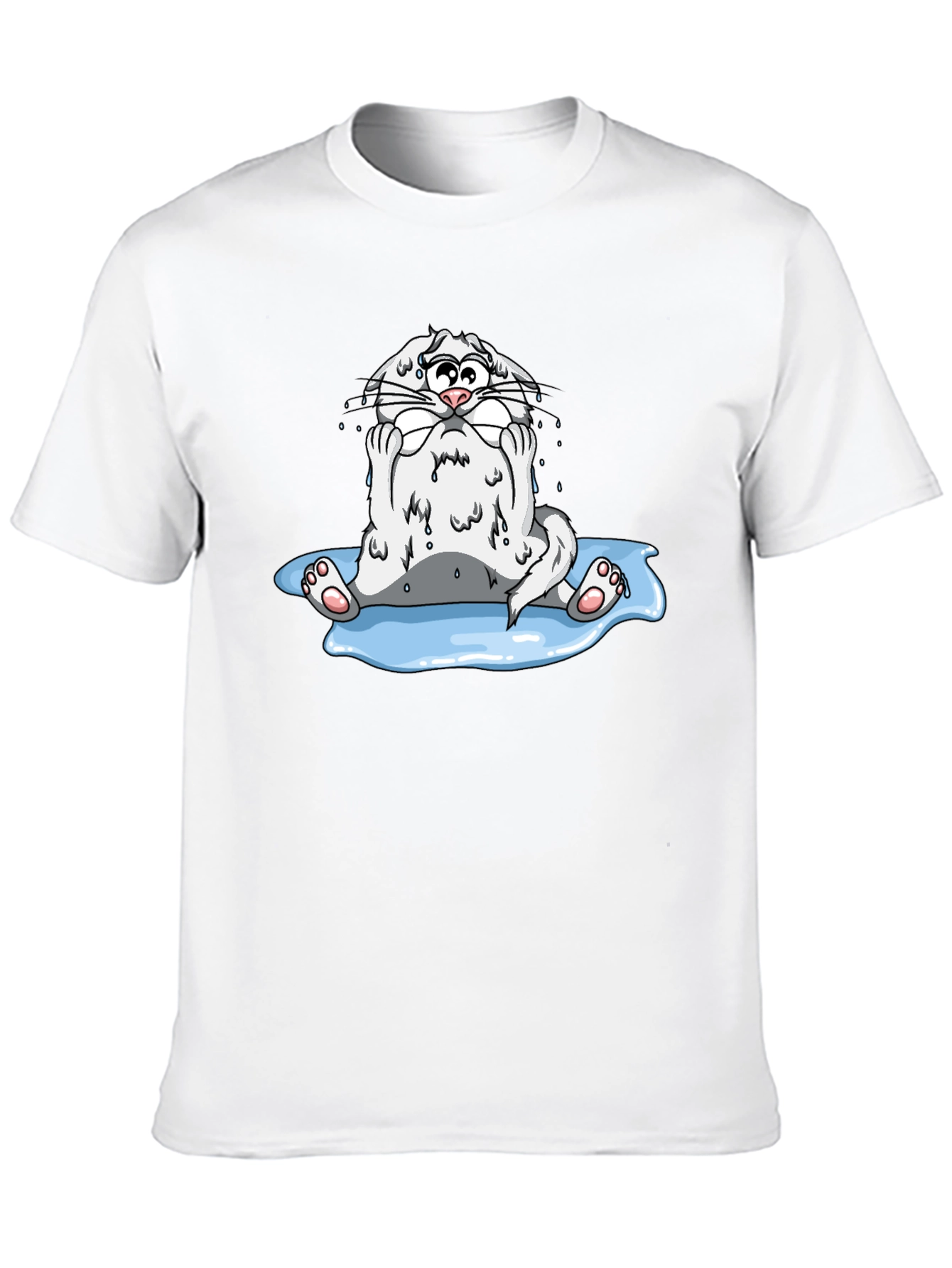 Black Sad Cat Black T-Shirt view 10