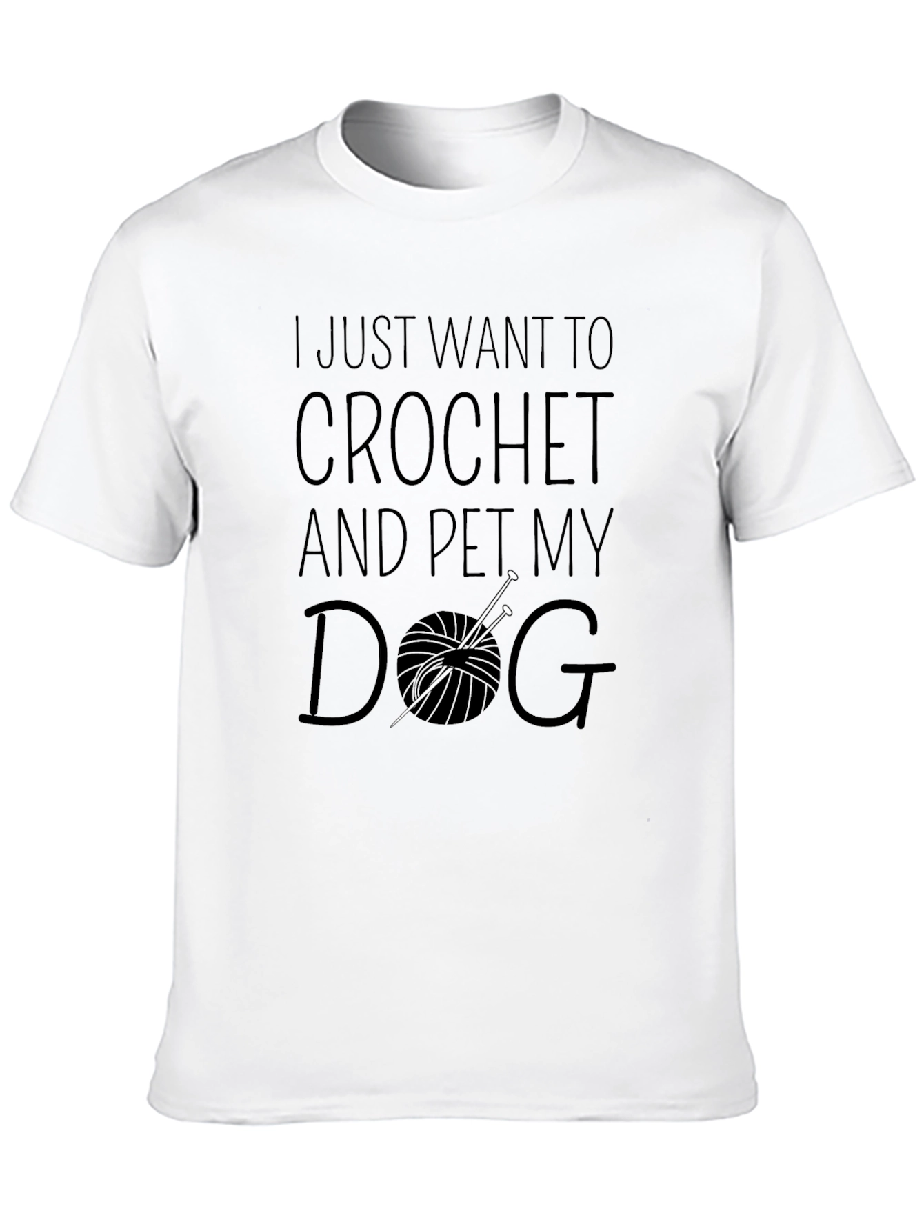 Black Crochet and Dog Lover Black T-Shirt view 10