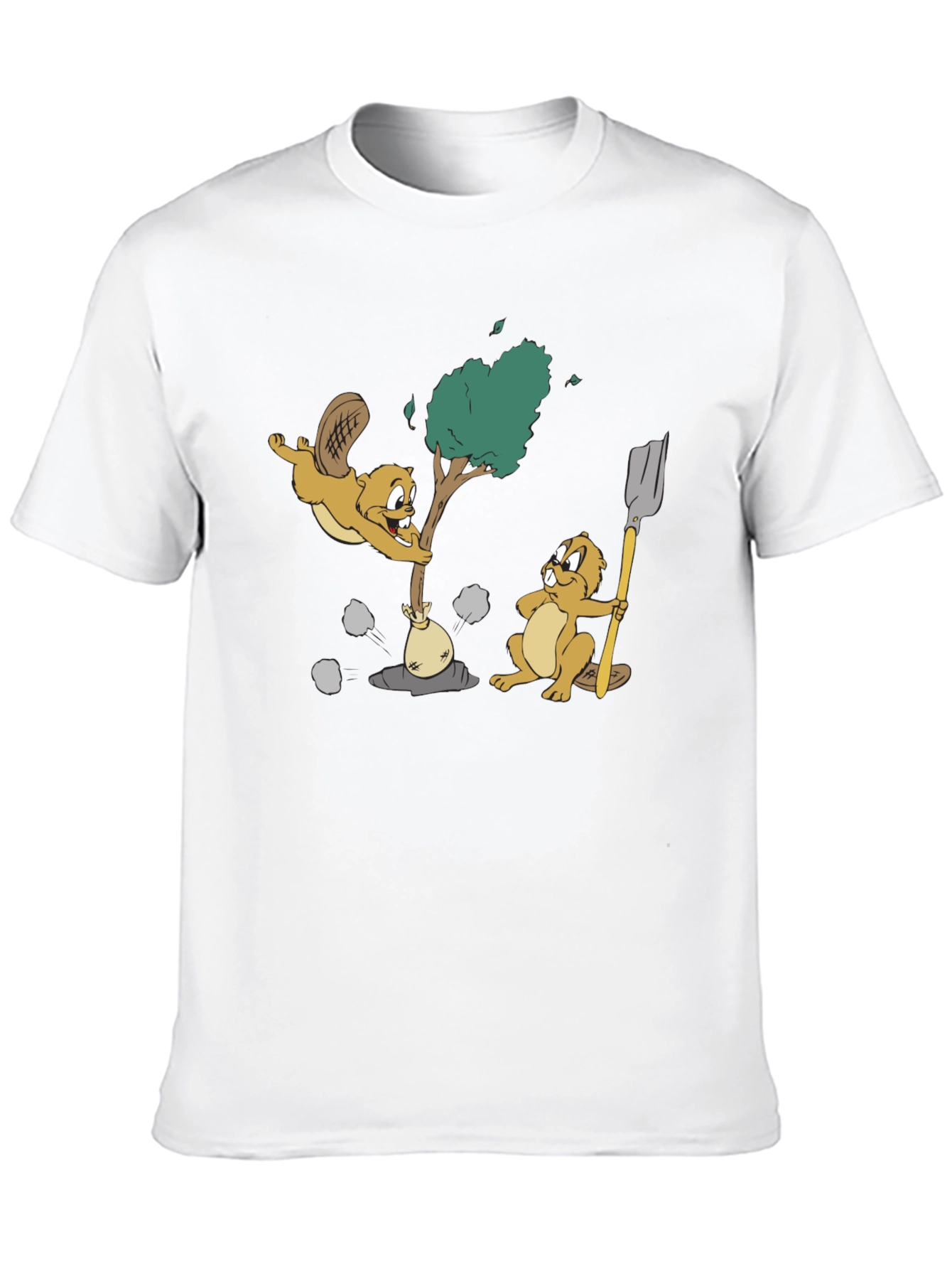 Black Cartoon Beaver T-Shirt view 10