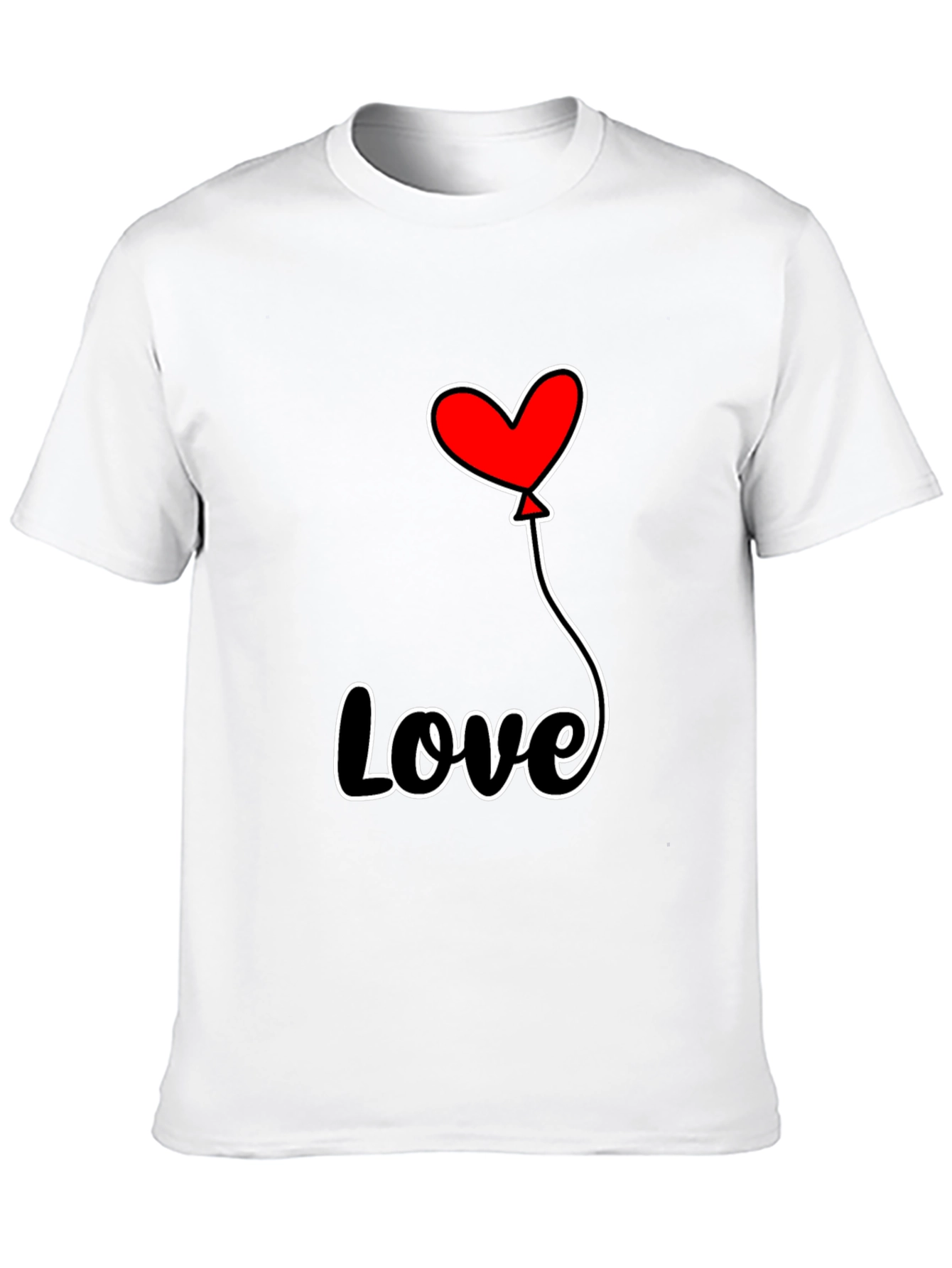 Black Love Heart Balloon Graphic Tee view 10