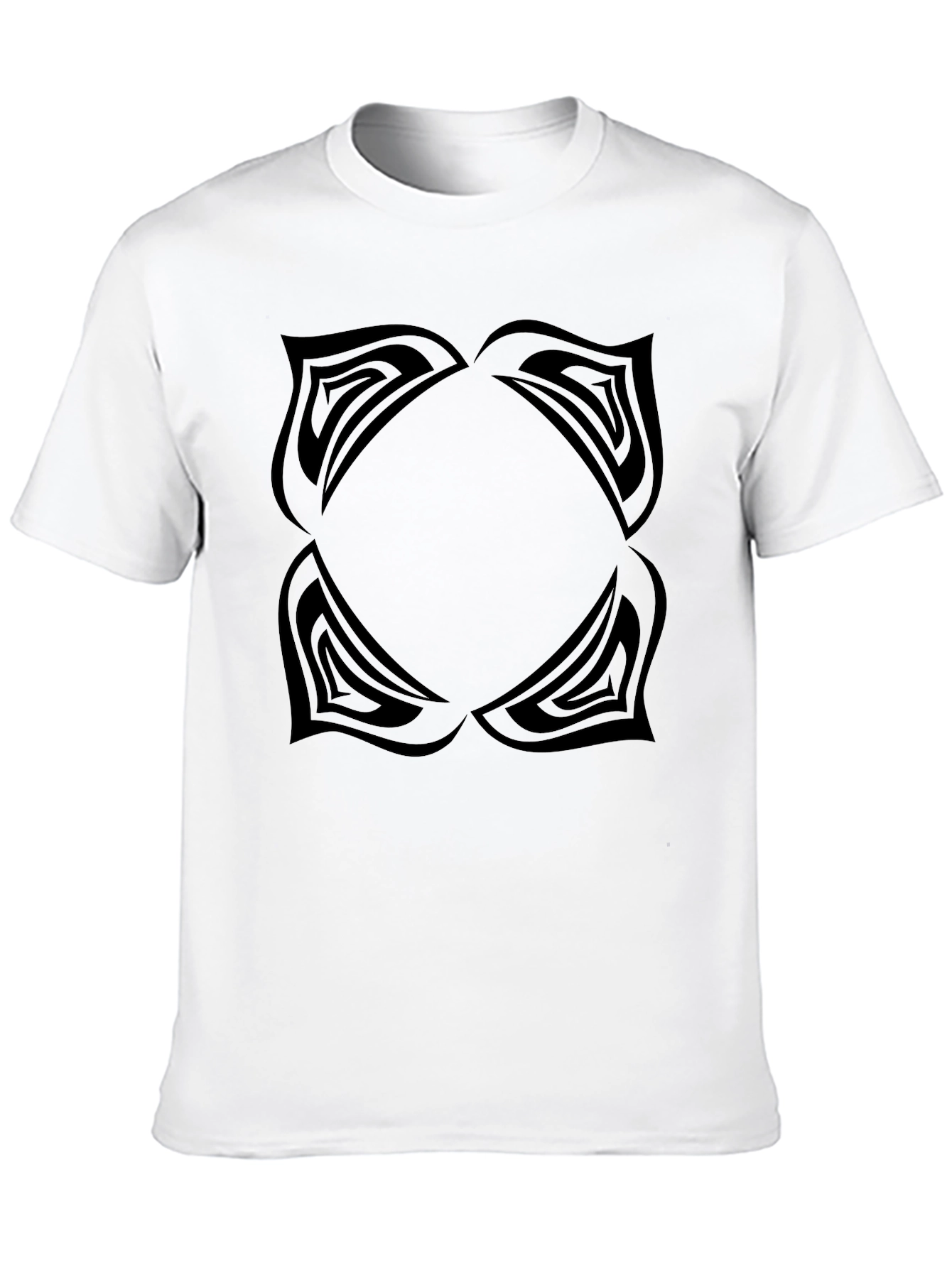 Black Men's Black Graphic Tee - Abstract Lotus Design view 10