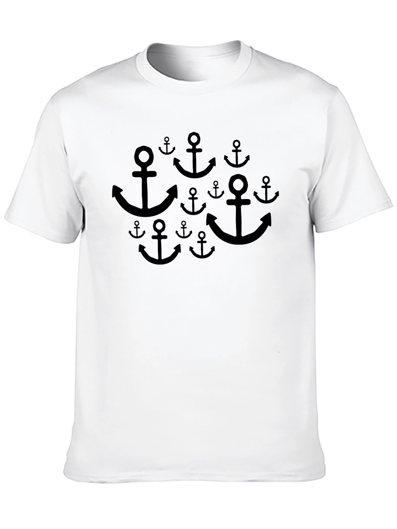 Anchor Pattern Black T-Shirt - 10