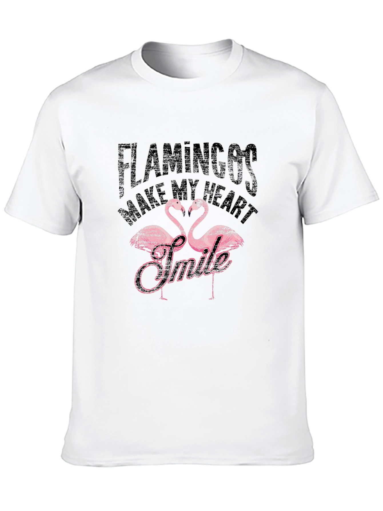 Black Flamingos Make My Heart Smile T-Shirt view 10